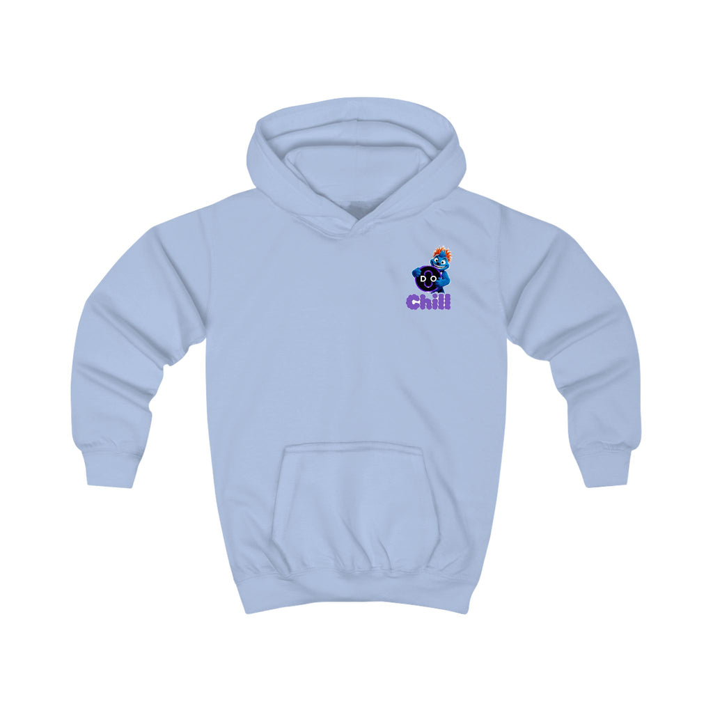 Kids Hoodie — Playful 'Do Chill' Blue Monster Graphic Hooded Sweatshirt