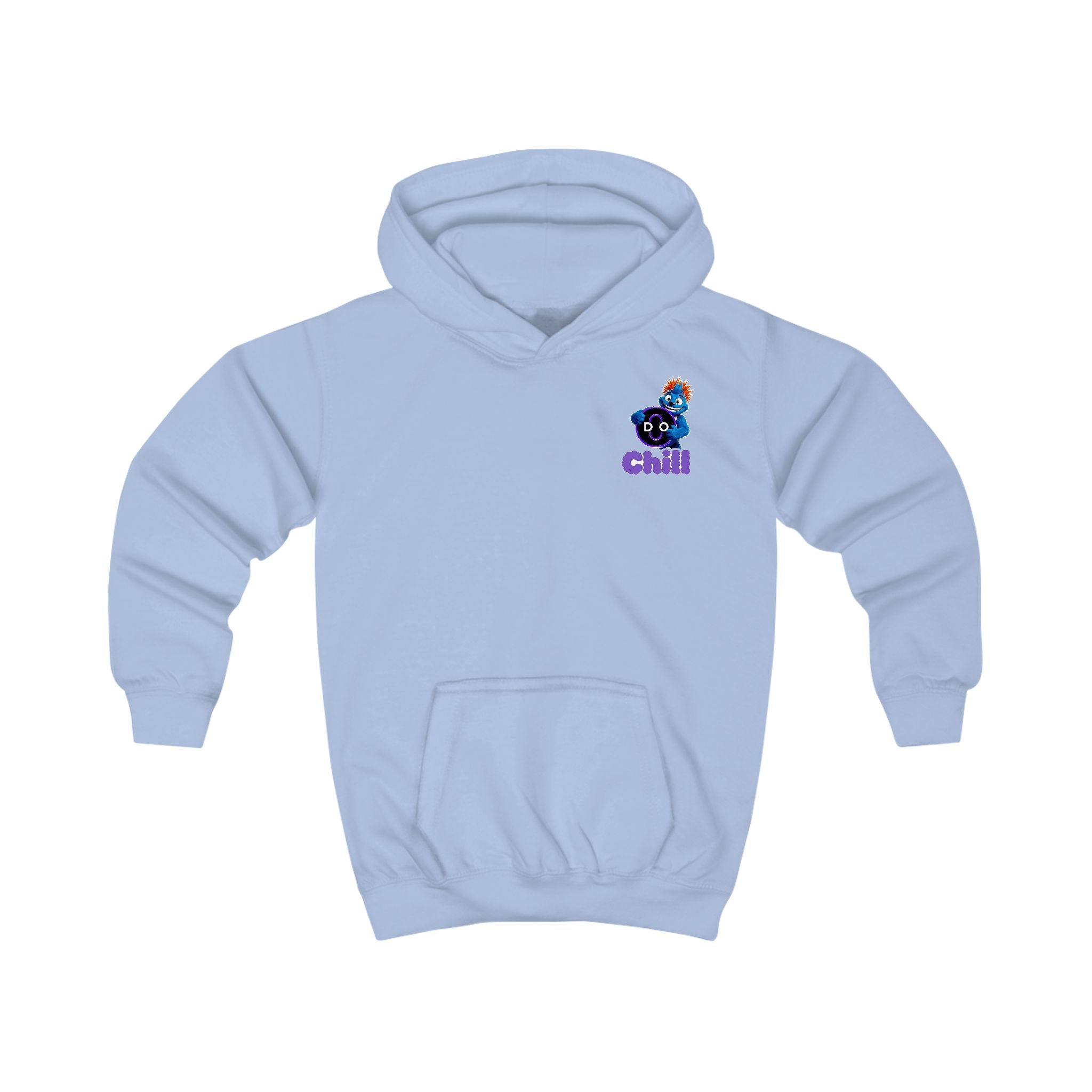 Kids Hoodie — Playful 'Do Chill' Blue Monster Graphic Hooded Sweatshirt