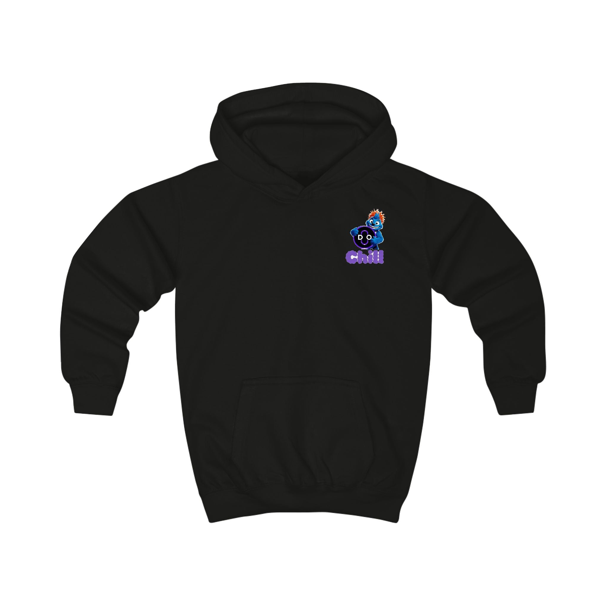 Kids Hoodie — Playful 'Do Chill' Blue Monster Graphic Hooded Sweatshirt