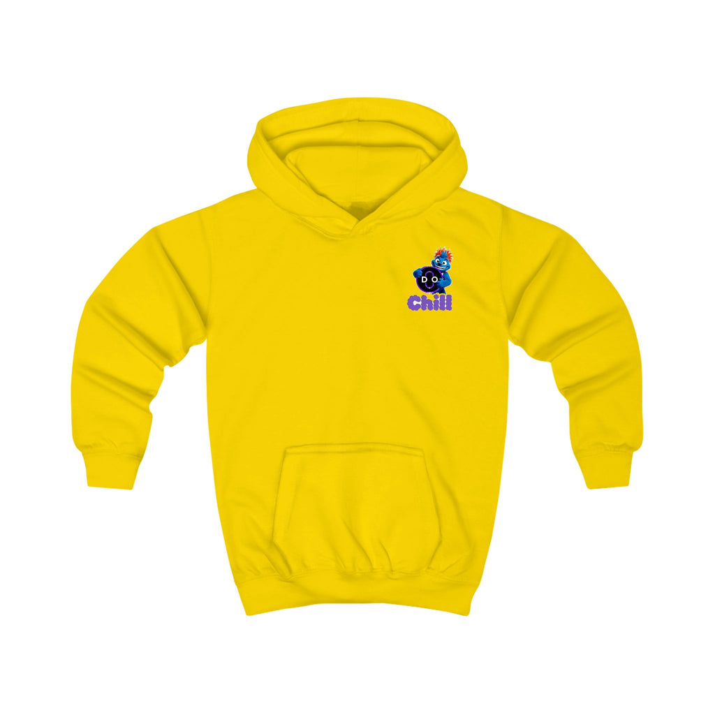 Kids Hoodie — Playful 'Do Chill' Blue Monster Graphic Hooded Sweatshirt