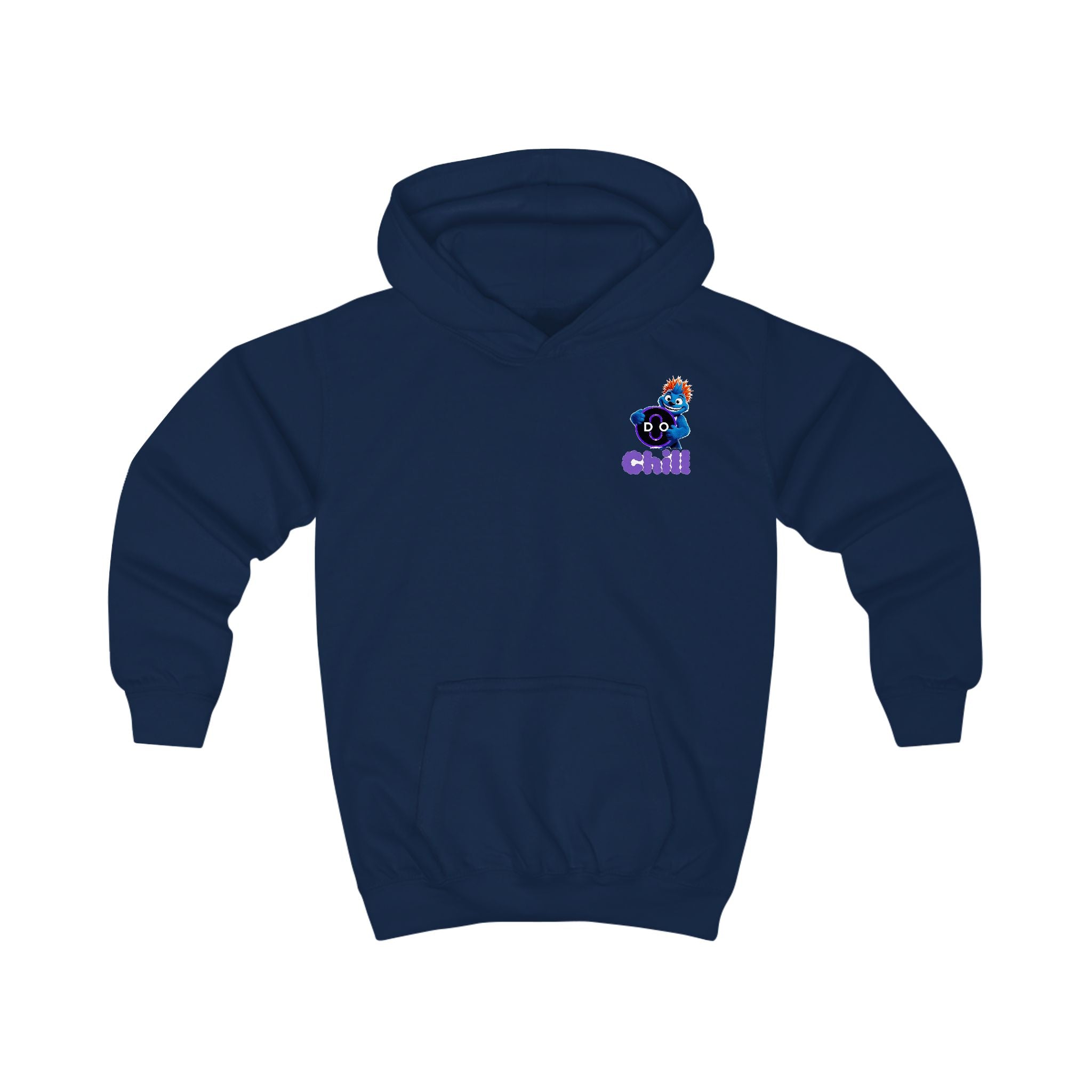 Kids Hoodie — Playful 'Do Chill' Blue Monster Graphic Hooded Sweatshirt