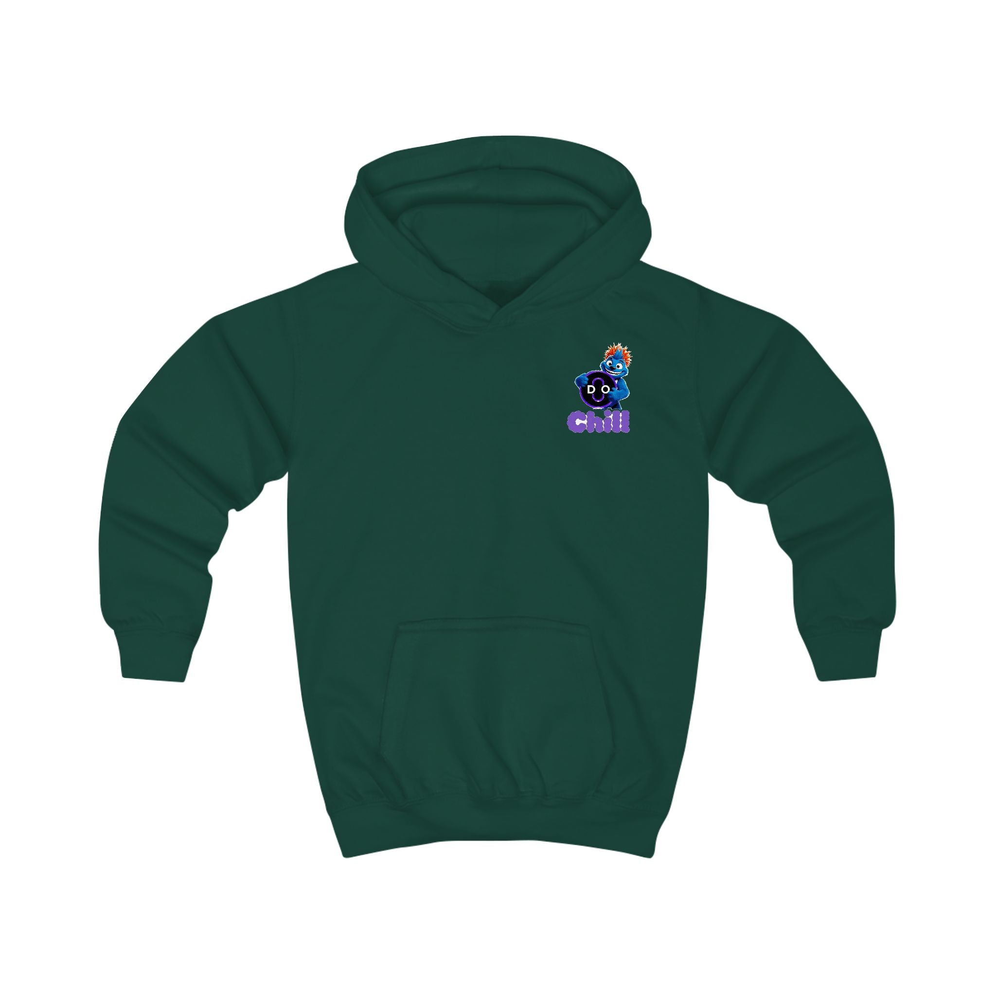 Kids Hoodie — Playful 'Do Chill' Blue Monster Graphic Hooded Sweatshirt