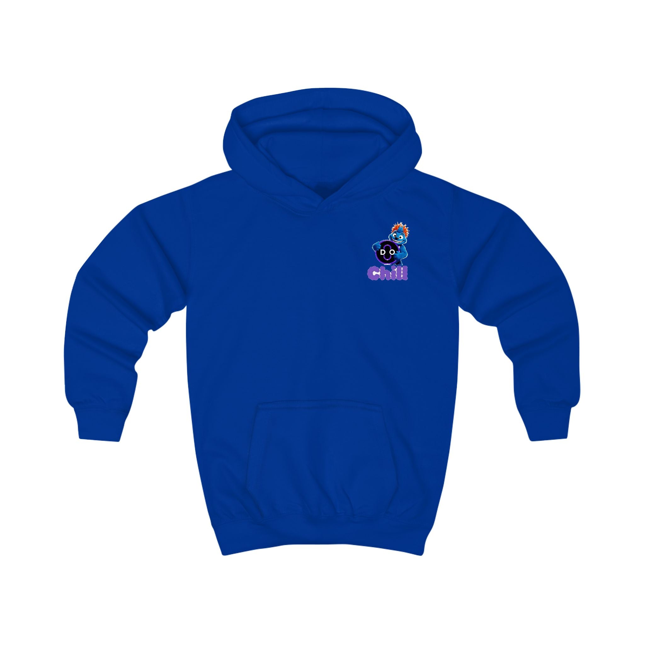 Kids Hoodie — Playful 'Do Chill' Blue Monster Graphic Hooded Sweatshirt