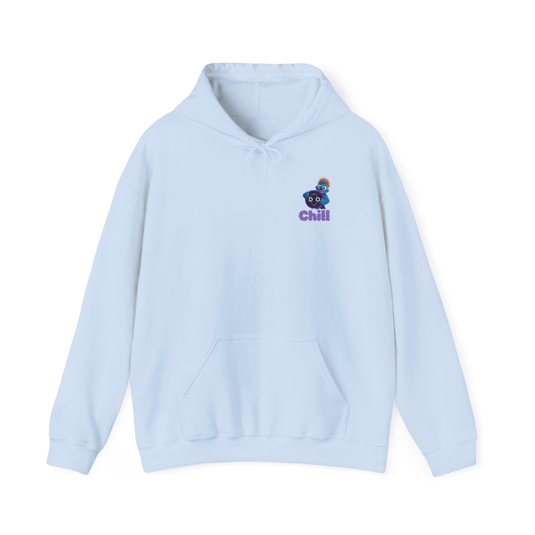 DO Chill Hoodie — Cute Blue Plush Character Graphic Hoodie