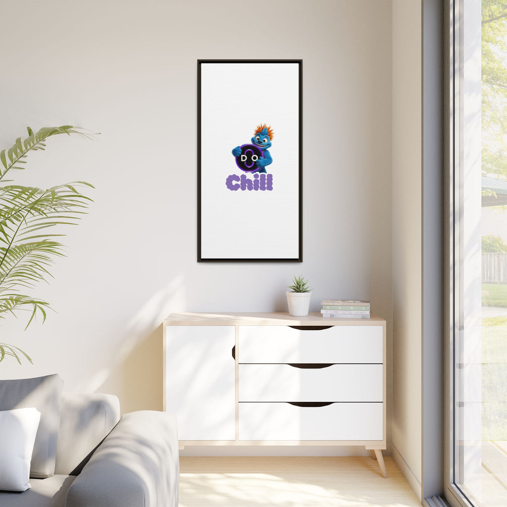 Do Chill Canvas Print — Framed Matte Wall Art (Colorful Cartoon Character)