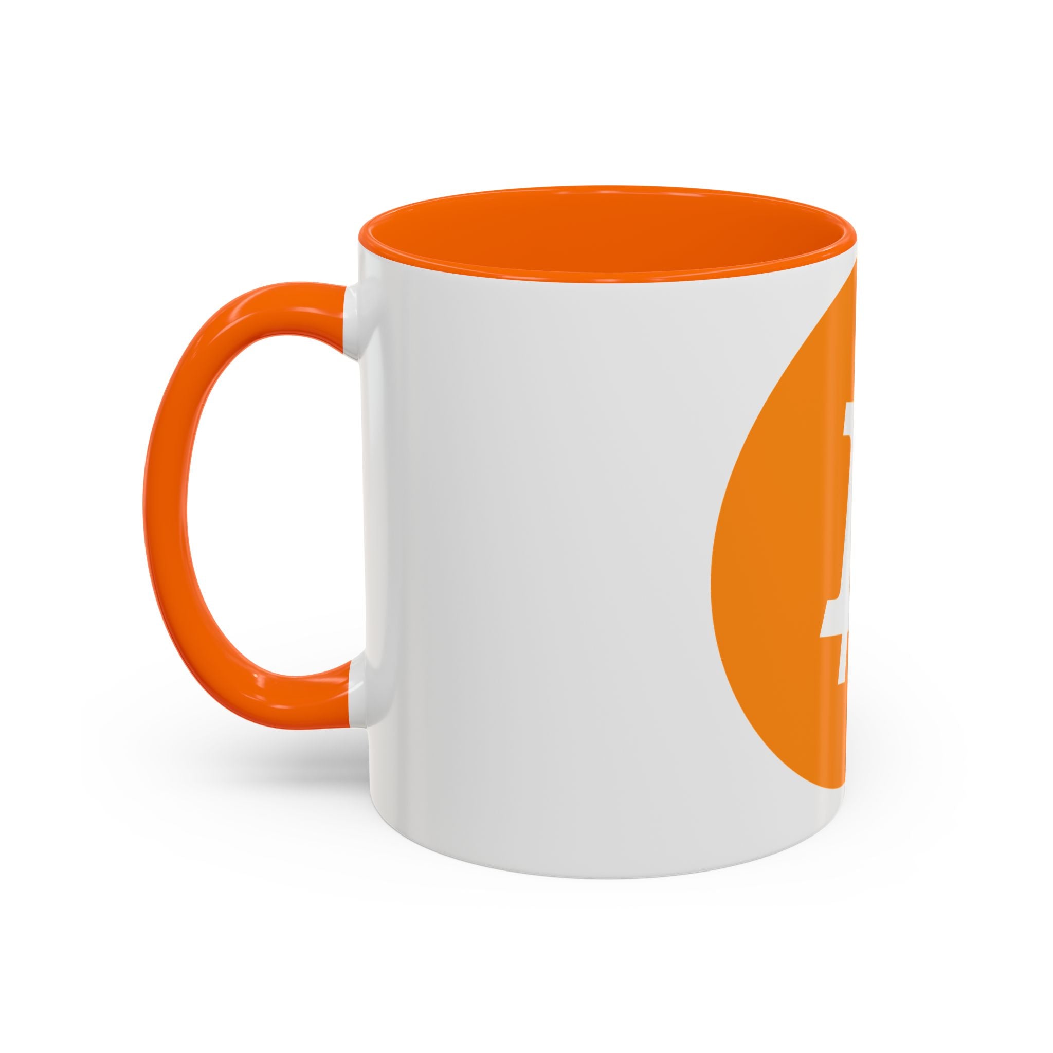 Bitcoin Logo Accent Coffee Mug — Orange Crypto Coffee Mug (11/15oz)