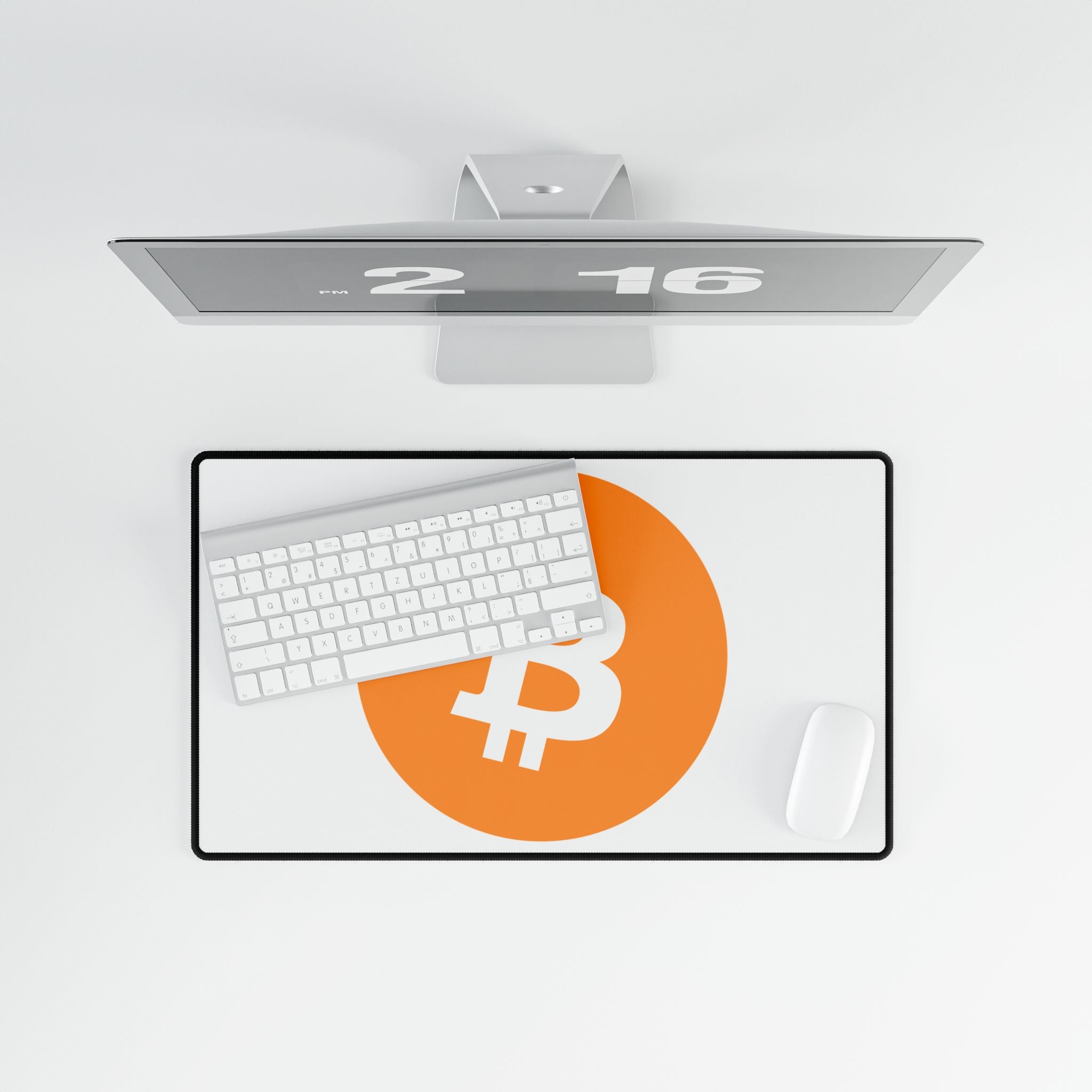 Bitcoin Logo Desk Mat — Large Cryptocurrency Mousepad