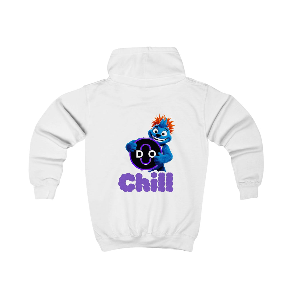 Kids Hoodie — Playful 'Do Chill' Blue Monster Graphic Hooded Sweatshirt