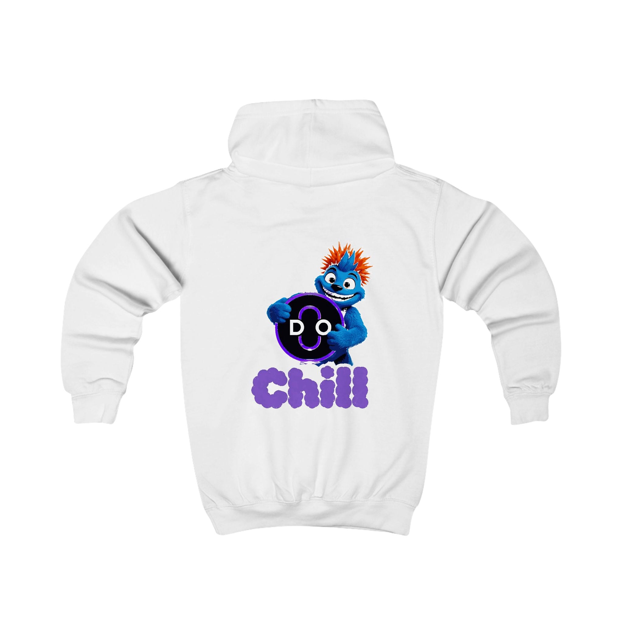 Kids Hoodie — Playful 'Do Chill' Blue Monster Graphic Hooded Sweatshirt