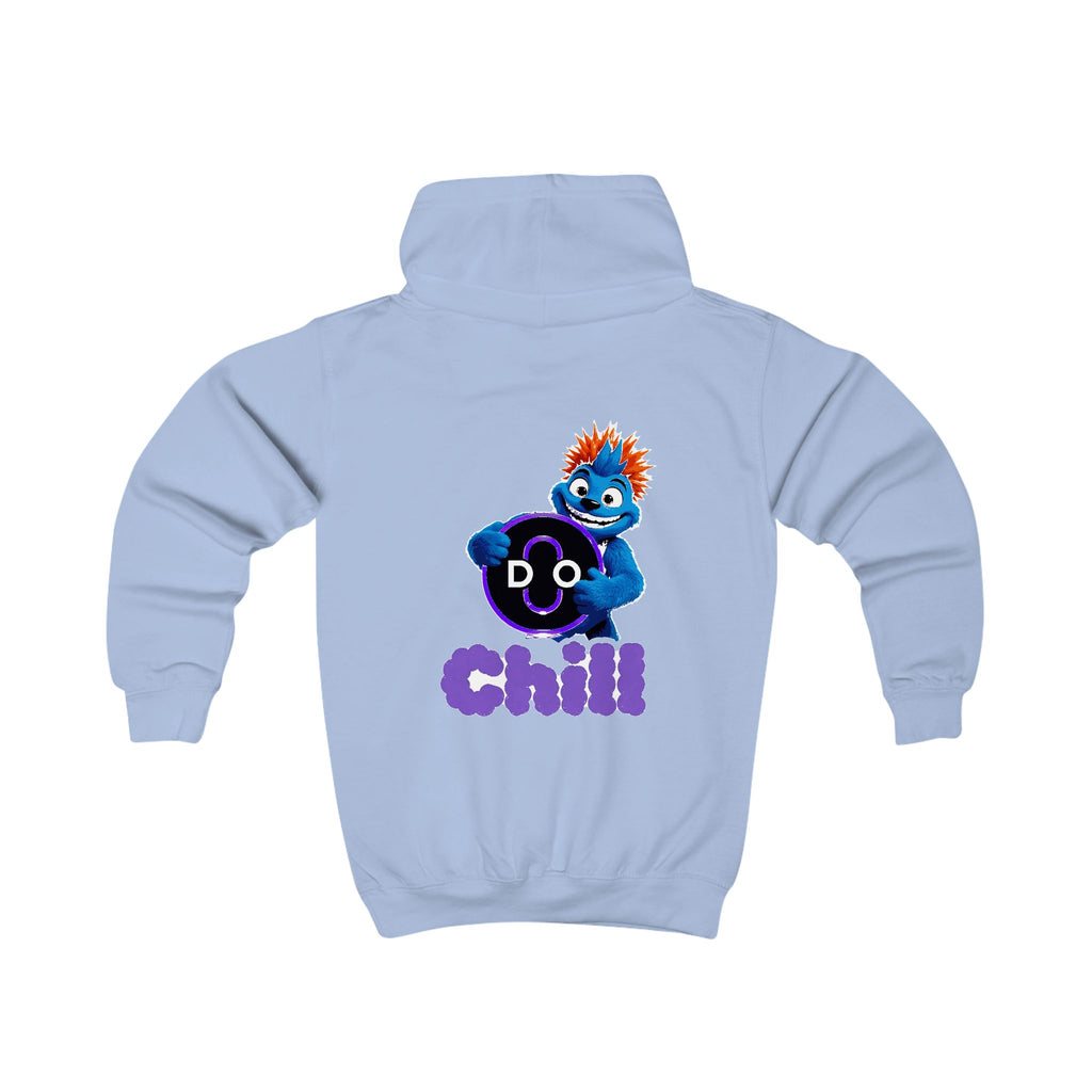 Kids Hoodie — Playful 'Do Chill' Blue Monster Graphic Hooded Sweatshirt