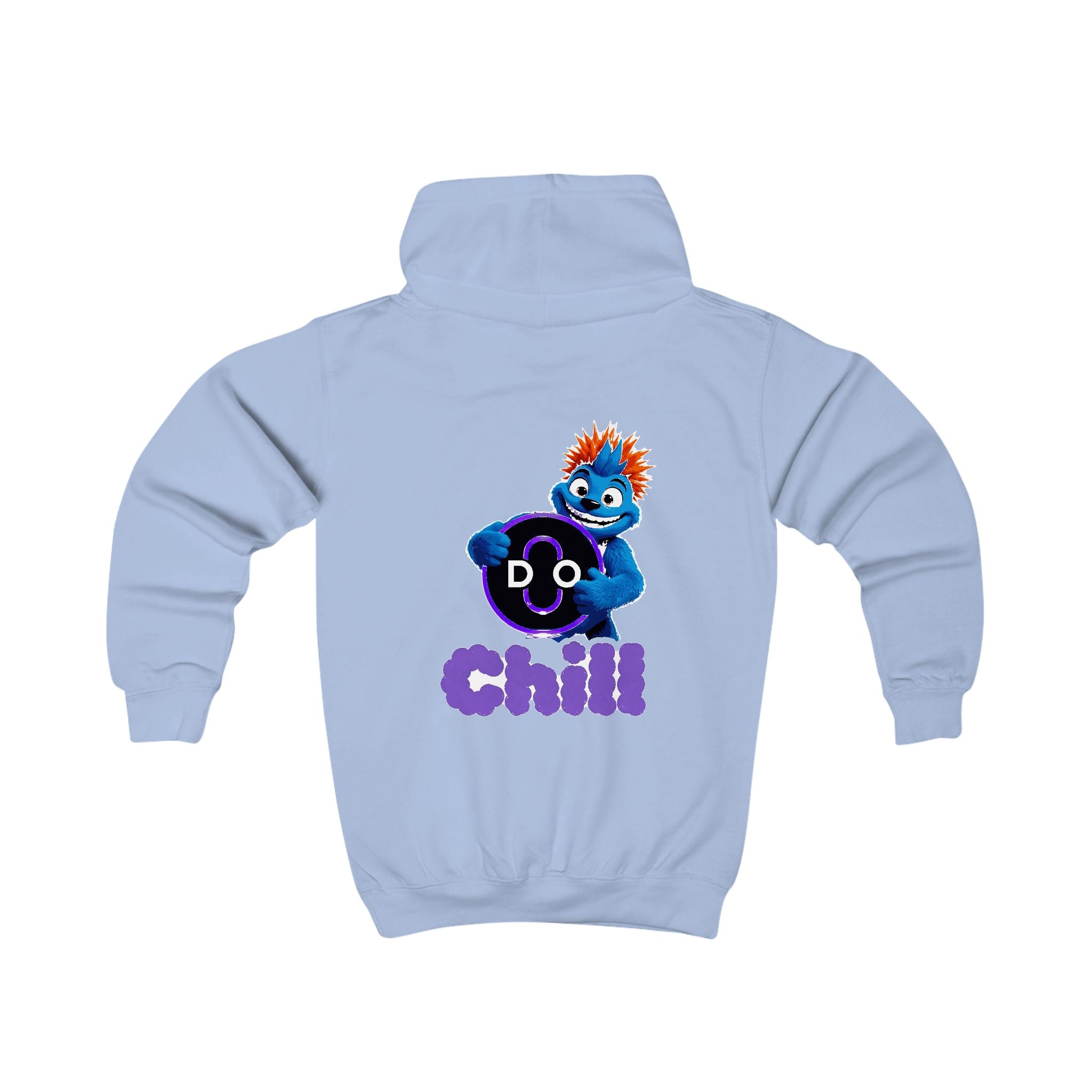 Kids Hoodie — Playful 'Do Chill' Blue Monster Graphic Hooded Sweatshirt