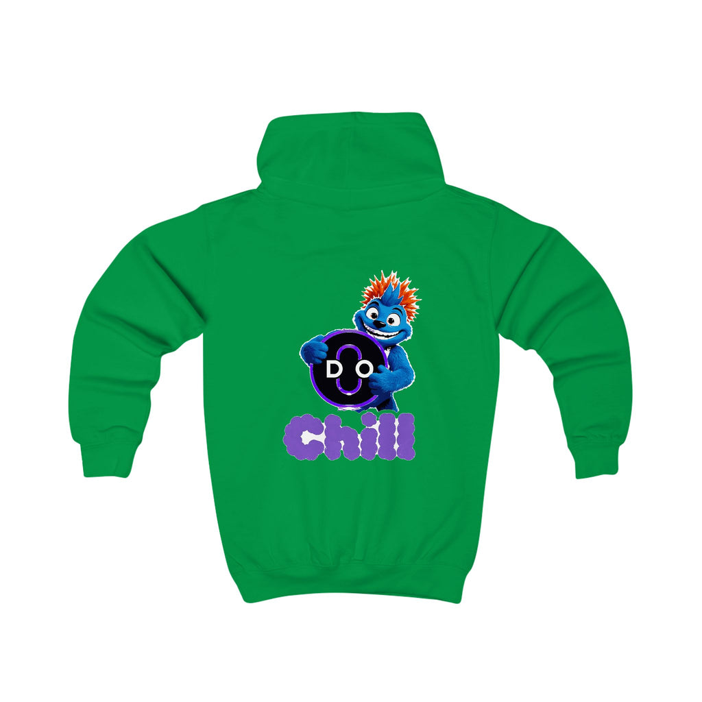 Kids Hoodie — Playful 'Do Chill' Blue Monster Graphic Hooded Sweatshirt