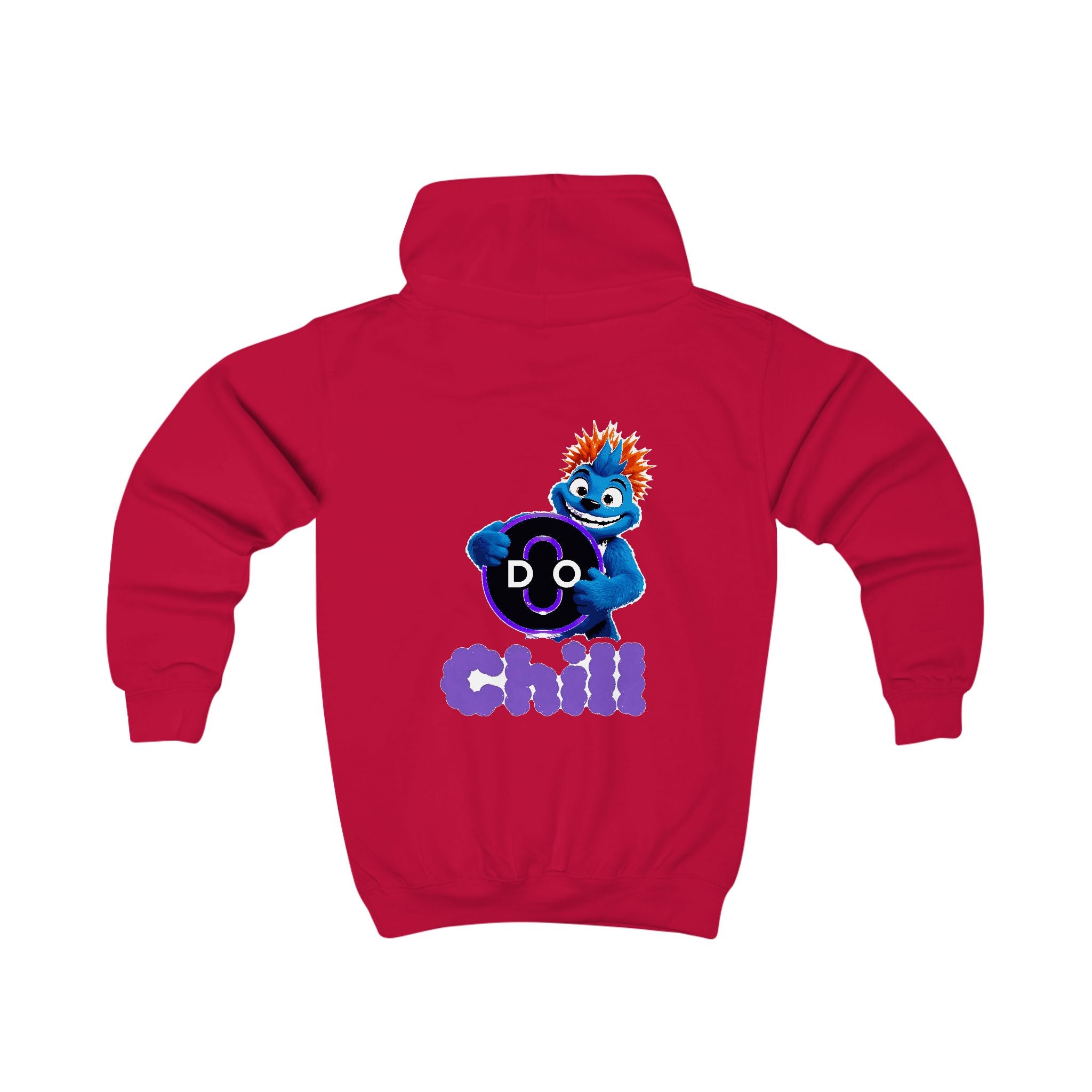 Kids Hoodie — Playful 'Do Chill' Blue Monster Graphic Hooded Sweatshirt
