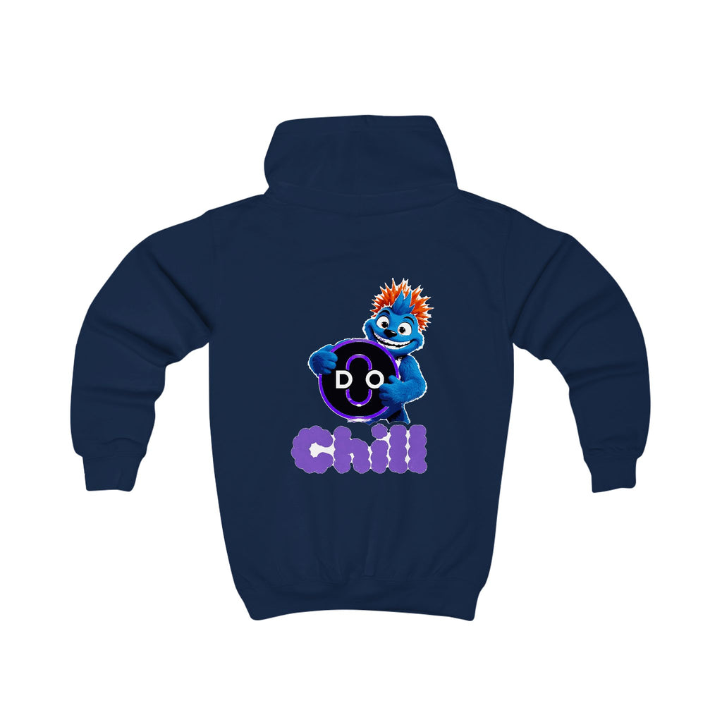 Kids Hoodie — Playful 'Do Chill' Blue Monster Graphic Hooded Sweatshirt
