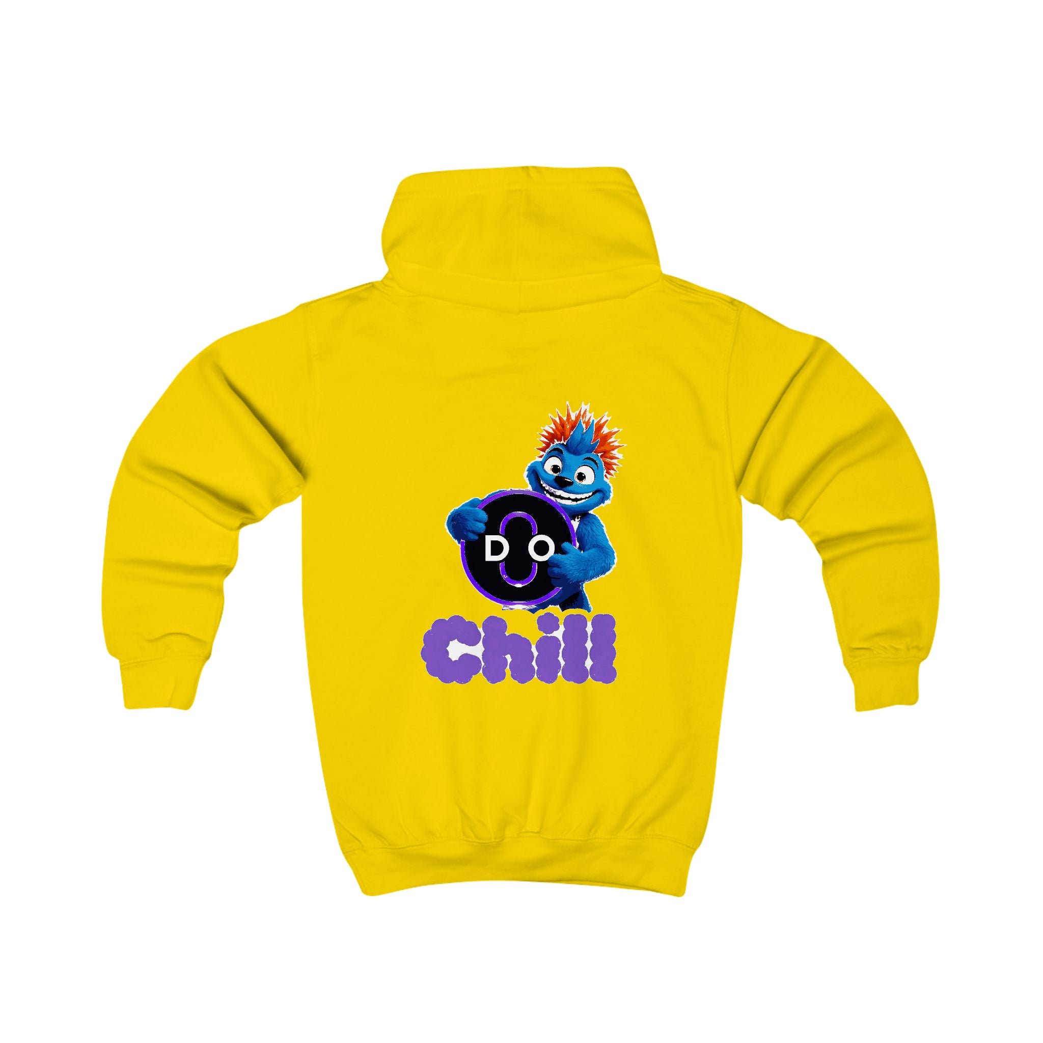 Kids Hoodie — Playful 'Do Chill' Blue Monster Graphic Hooded Sweatshirt