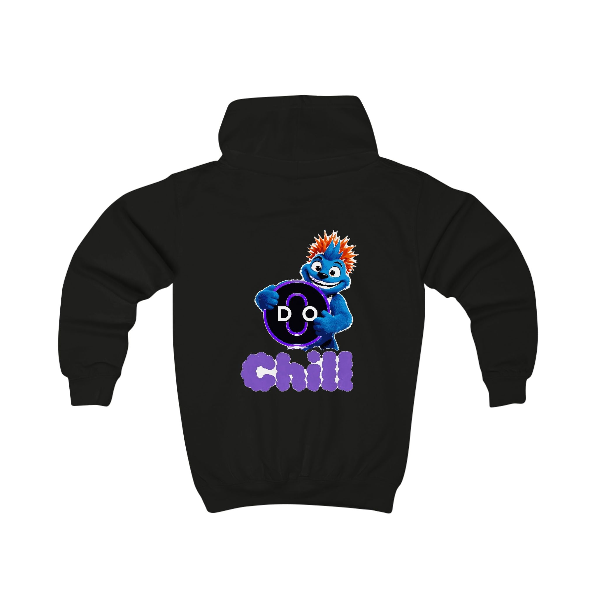 Kids Hoodie — Playful 'Do Chill' Blue Monster Graphic Hooded Sweatshirt