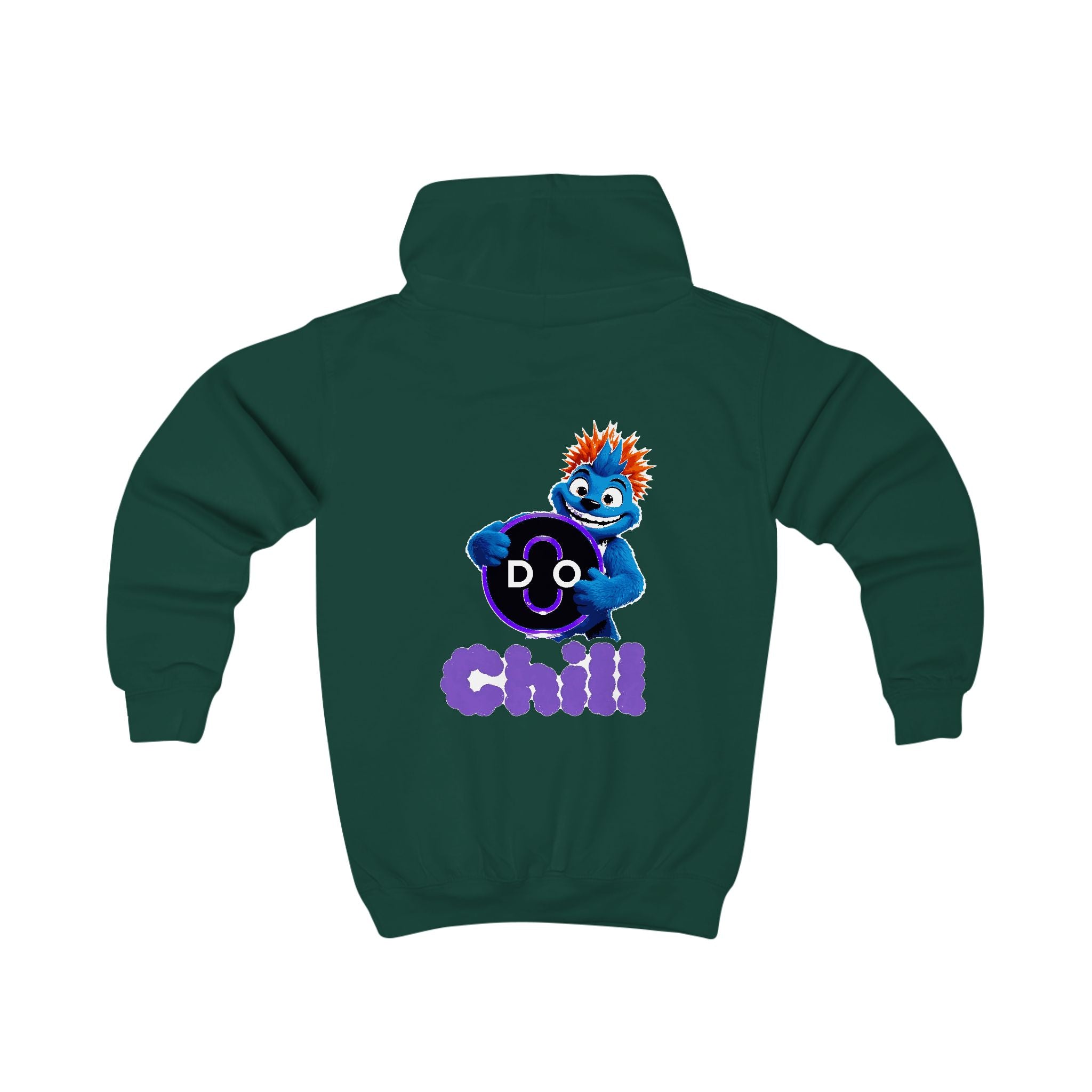 Kids Hoodie — Playful 'Do Chill' Blue Monster Graphic Hooded Sweatshirt
