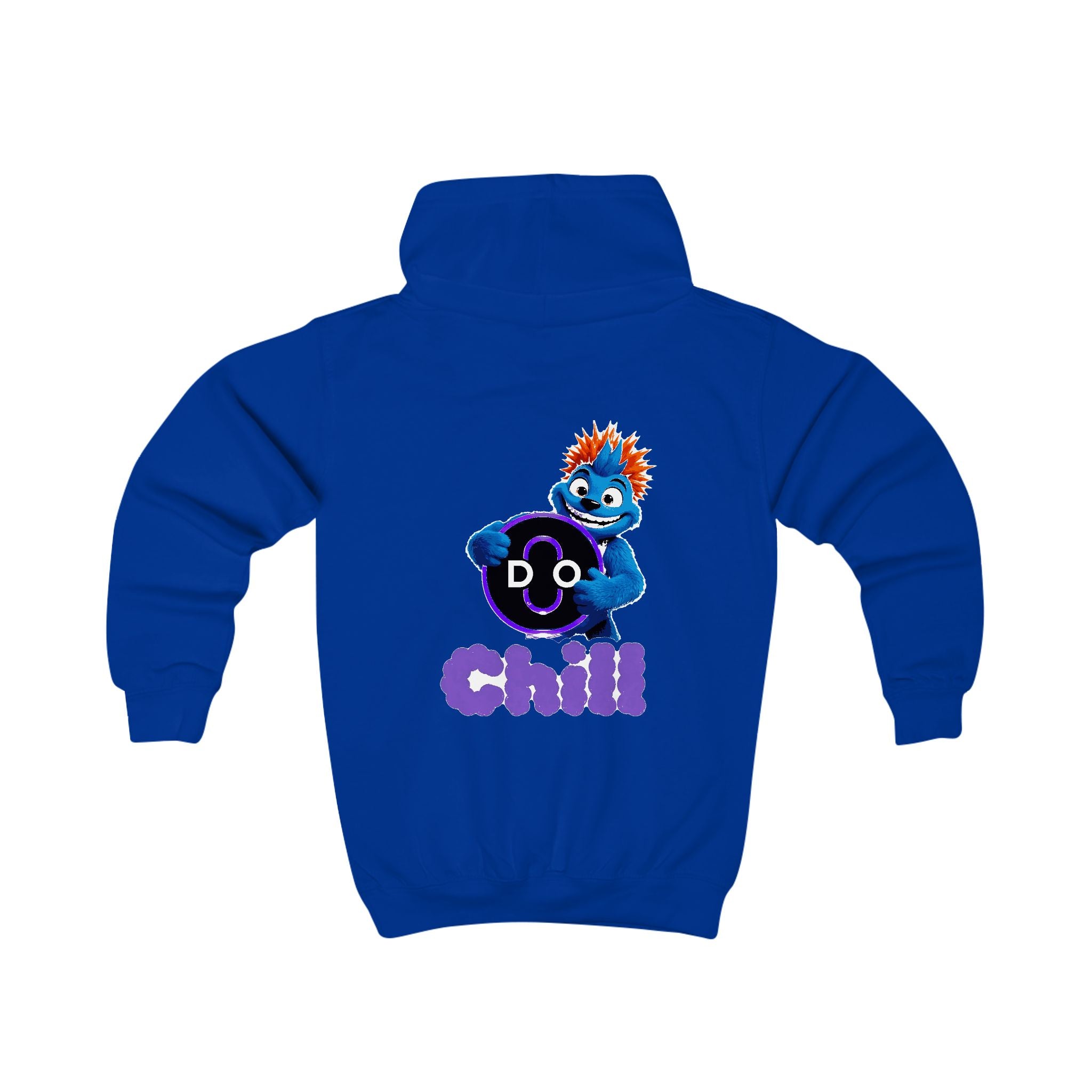 Kids Hoodie — Playful 'Do Chill' Blue Monster Graphic Hooded Sweatshirt