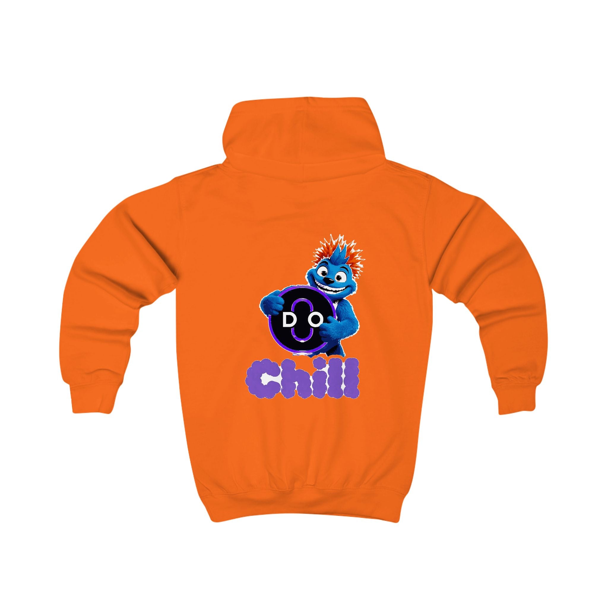 Kids Hoodie — Playful 'Do Chill' Blue Monster Graphic Hooded Sweatshirt