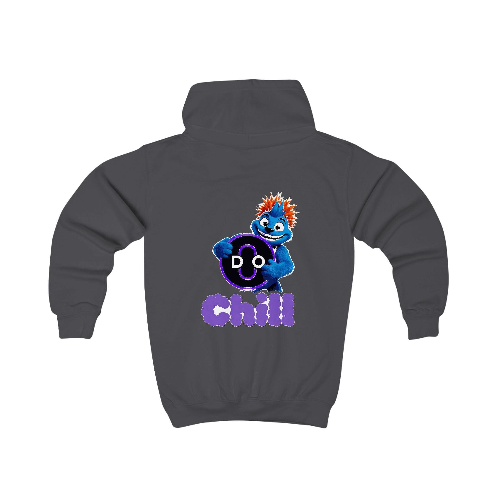 Kids Hoodie — Playful 'Do Chill' Blue Monster Graphic Hooded Sweatshirt