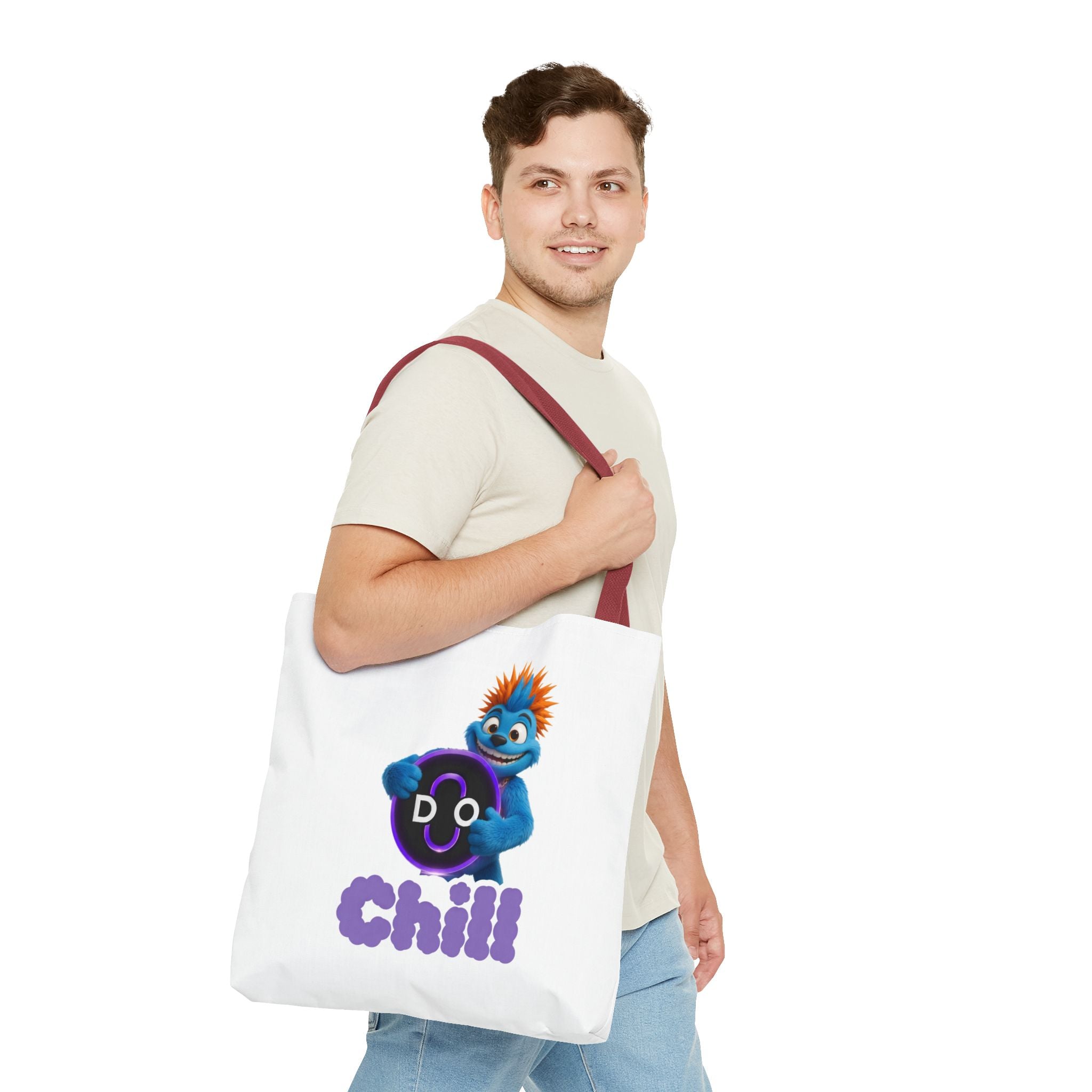 Do Chill Tote Bag — Cute Blue Monster Graphic Tote