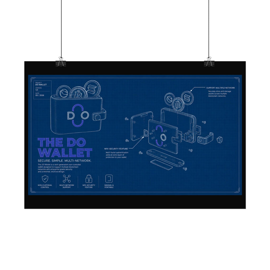 Rolled Poster — 'The DO Wallet' Blueprint Tech Wall Art