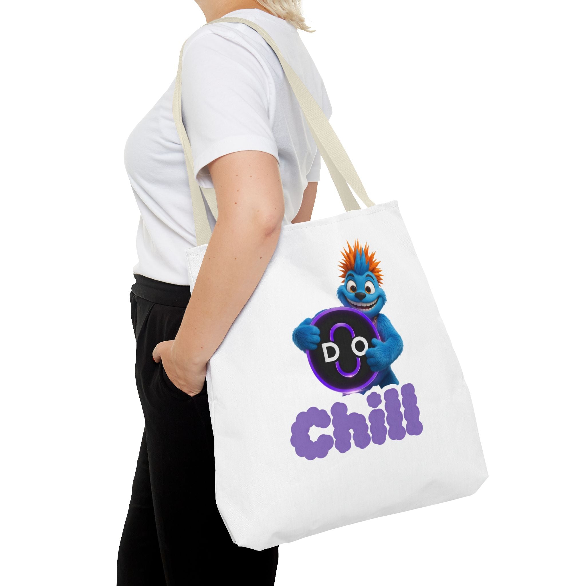 Do Chill Tote Bag — Cute Blue Monster Graphic Tote