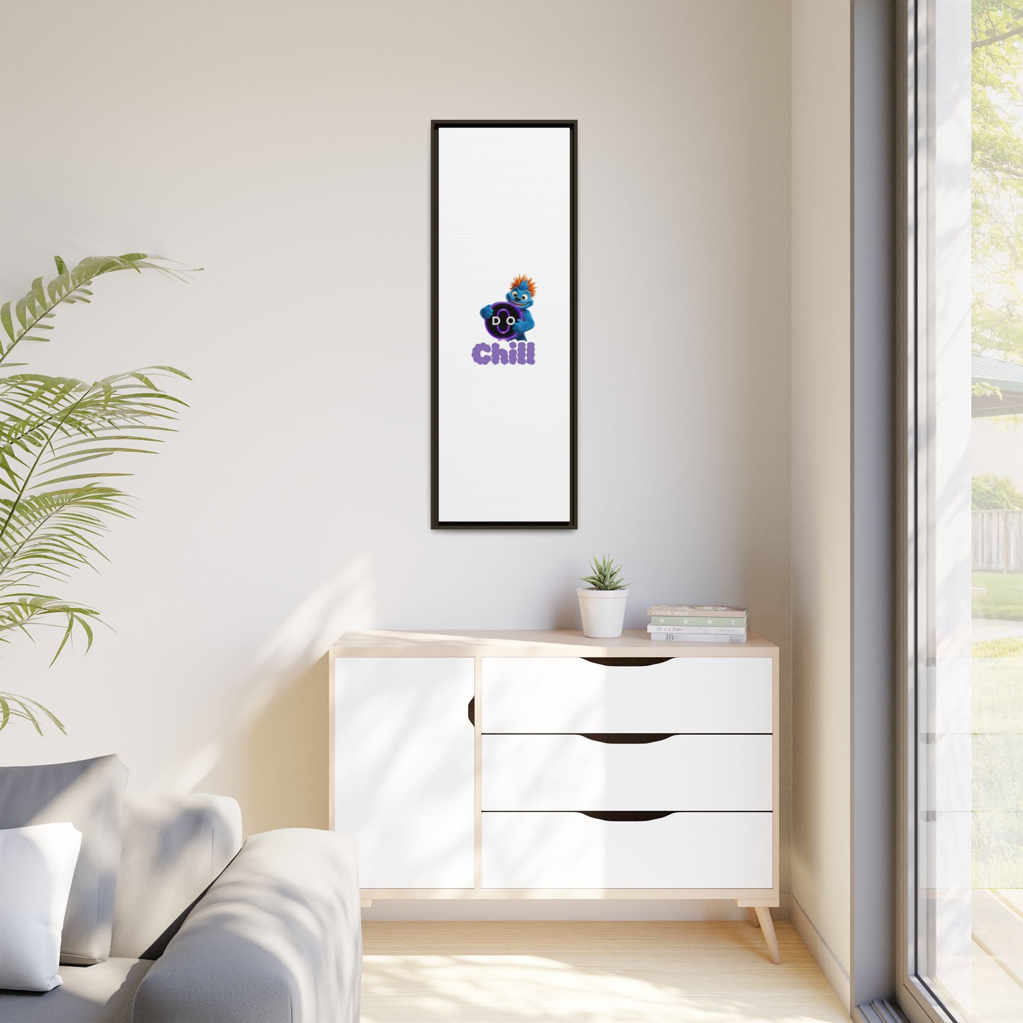 Do Chill Canvas Print — Framed Matte Wall Art (Colorful Cartoon Character)
