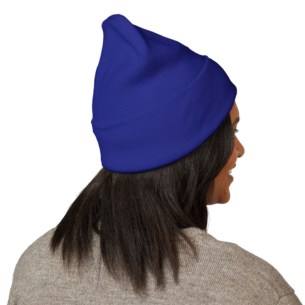 Chill Bear Embroidered Cuffed Beanie — Cozy Winter Knit Hat