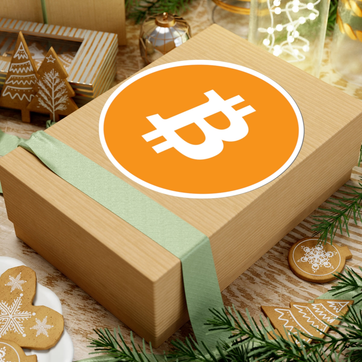 Bitcoin Logo Kiss-Cut Sticker — Orange BTC Cryptocurrency Decal