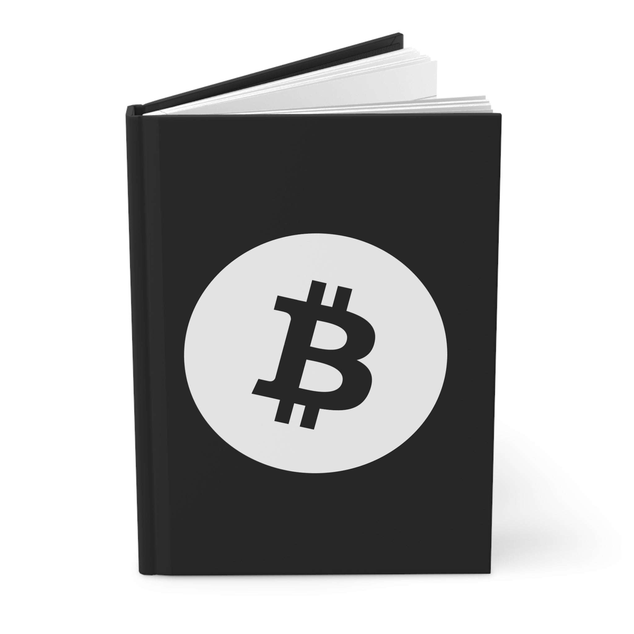Bitcoin Logo Hardcover Journal — Matte Black Crypto Notebook for Traders & Enthusiasts