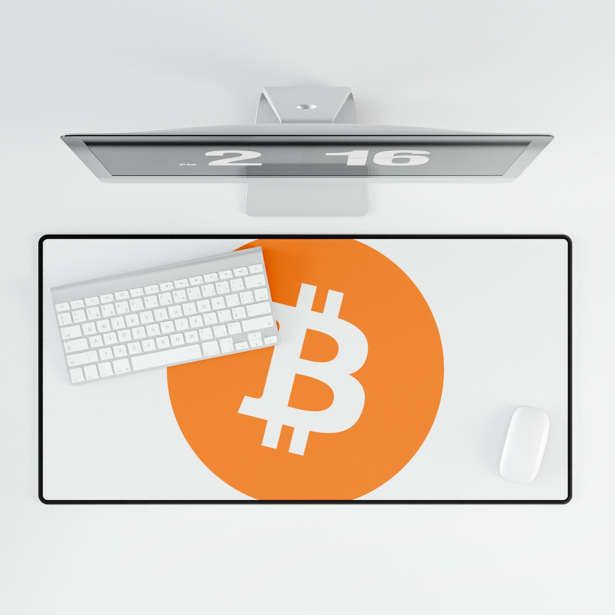 Bitcoin Logo Desk Mat — Large Cryptocurrency Mousepad