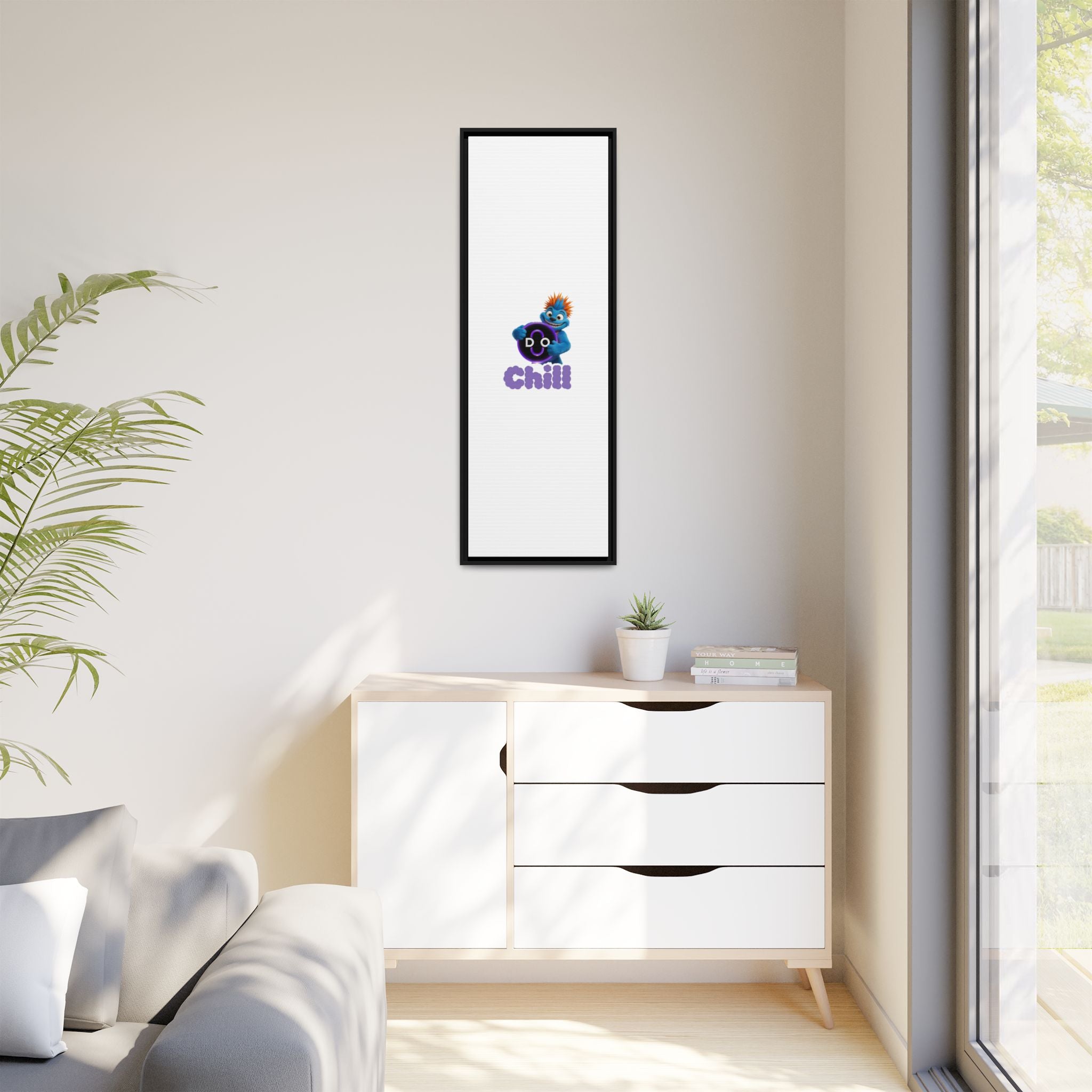 Do Chill Canvas Print — Framed Matte Wall Art (Colorful Cartoon Character)