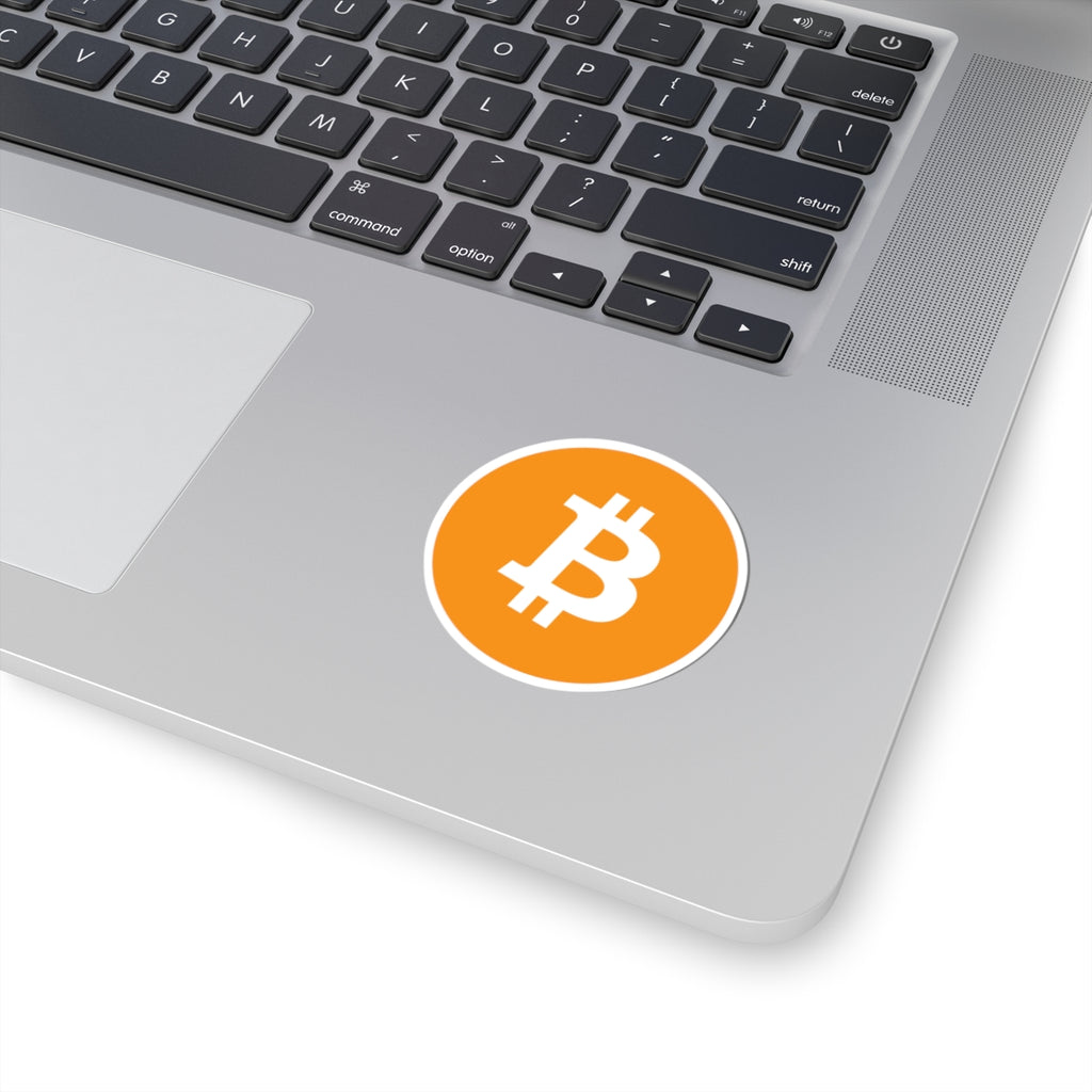 Bitcoin Logo Kiss-Cut Sticker — Orange BTC Cryptocurrency Decal