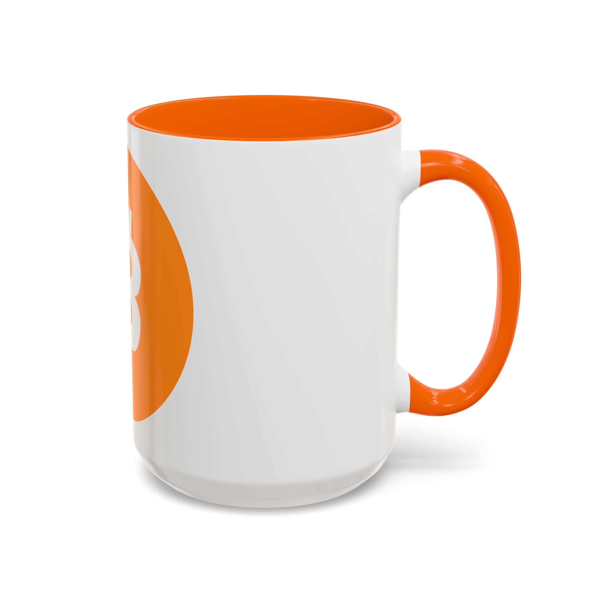 Bitcoin Logo Accent Coffee Mug — Orange Crypto Coffee Mug (11/15oz)