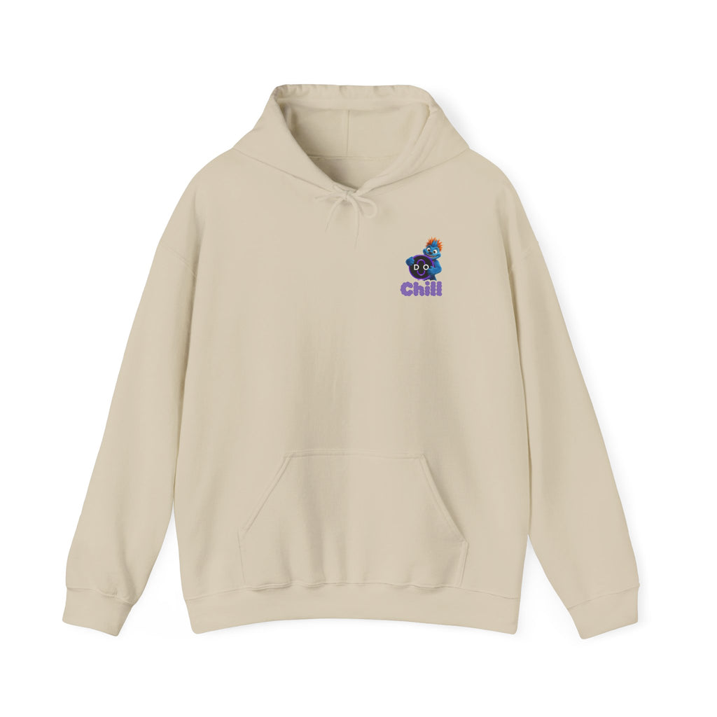 DO Chill Hoodie — Cute Blue Plush Character Graphic Hoodie