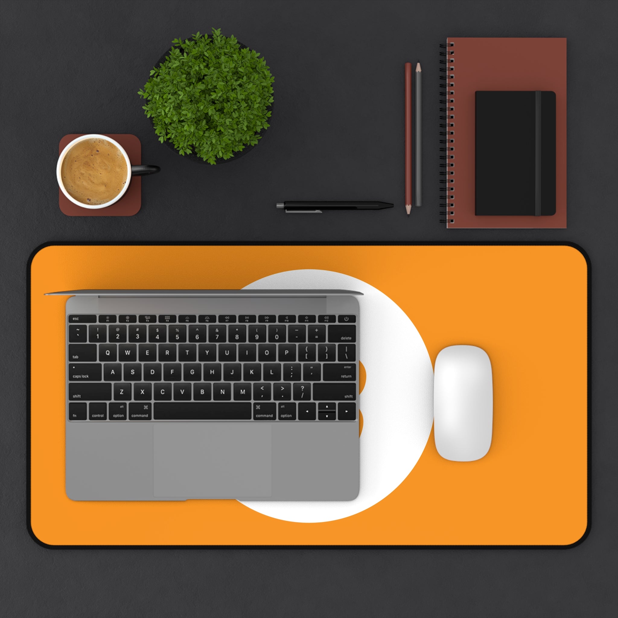 Bitcoin Logo Desk Mat — Orange Crypto Mousepad for Traders & Gamers