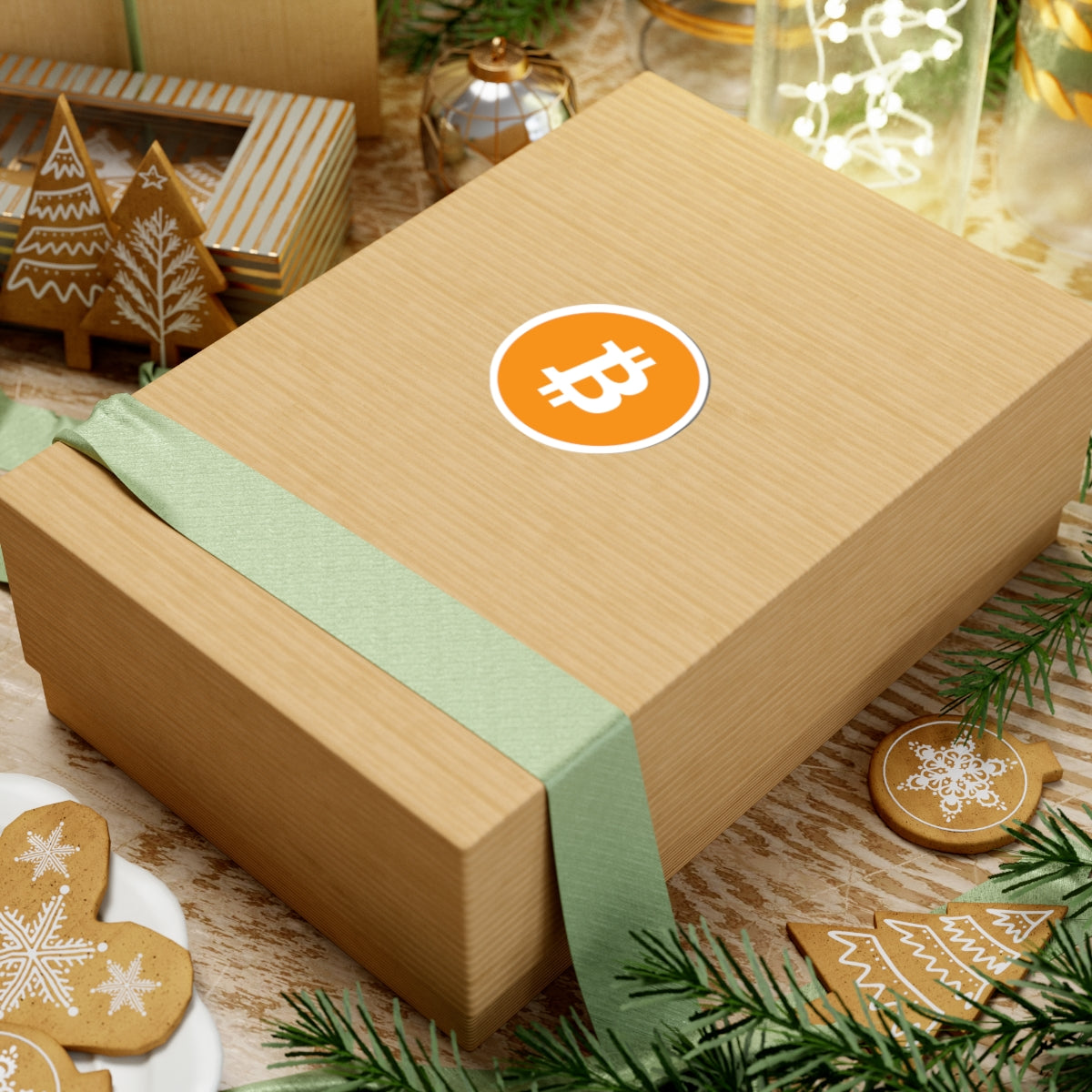 Bitcoin Logo Kiss-Cut Sticker — Orange BTC Cryptocurrency Decal