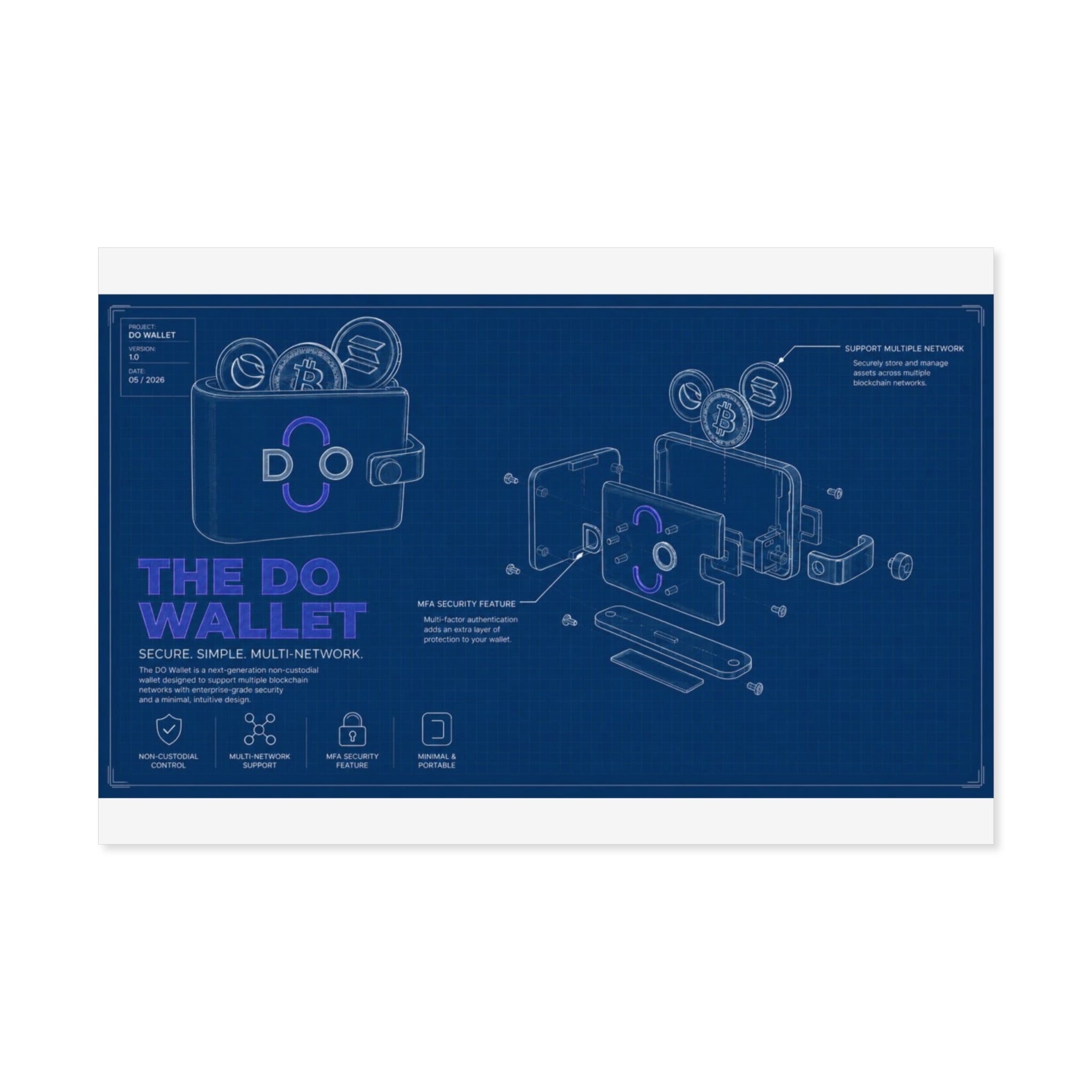 The DO Wallet Blueprint Poster (Tech Crypto Exploded Diagram)