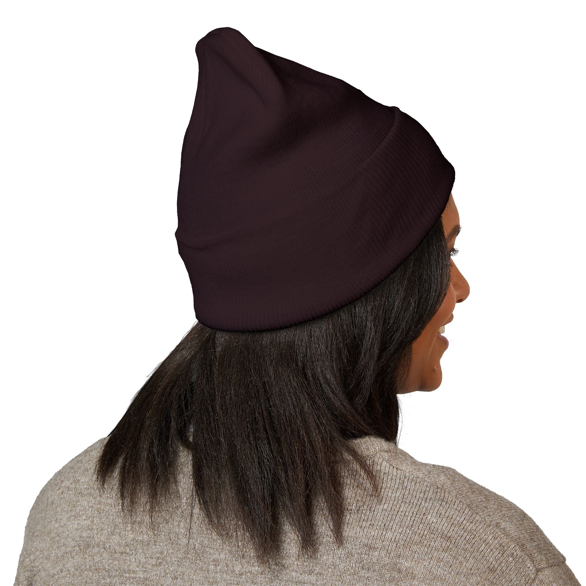 Chill Bear Embroidered Cuffed Beanie — Cozy Winter Knit Hat