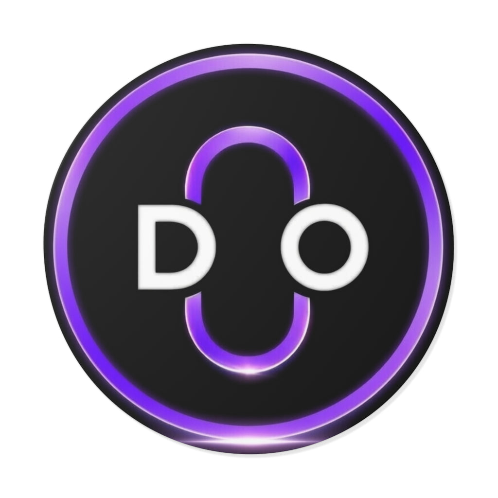 Do Round Vinyl Sticker — Minimal Purple 'DO' Logo Sticker