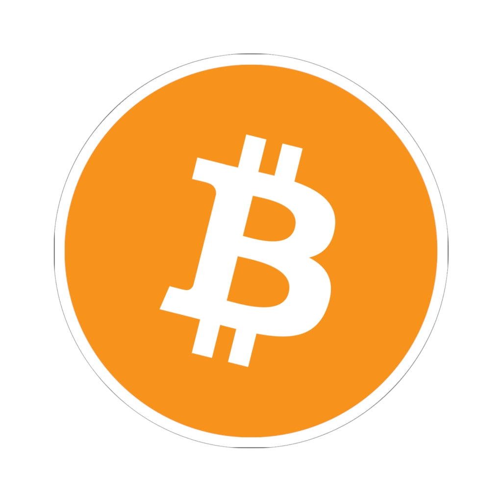 Bitcoin Logo Kiss-Cut Sticker — Orange BTC Cryptocurrency Decal