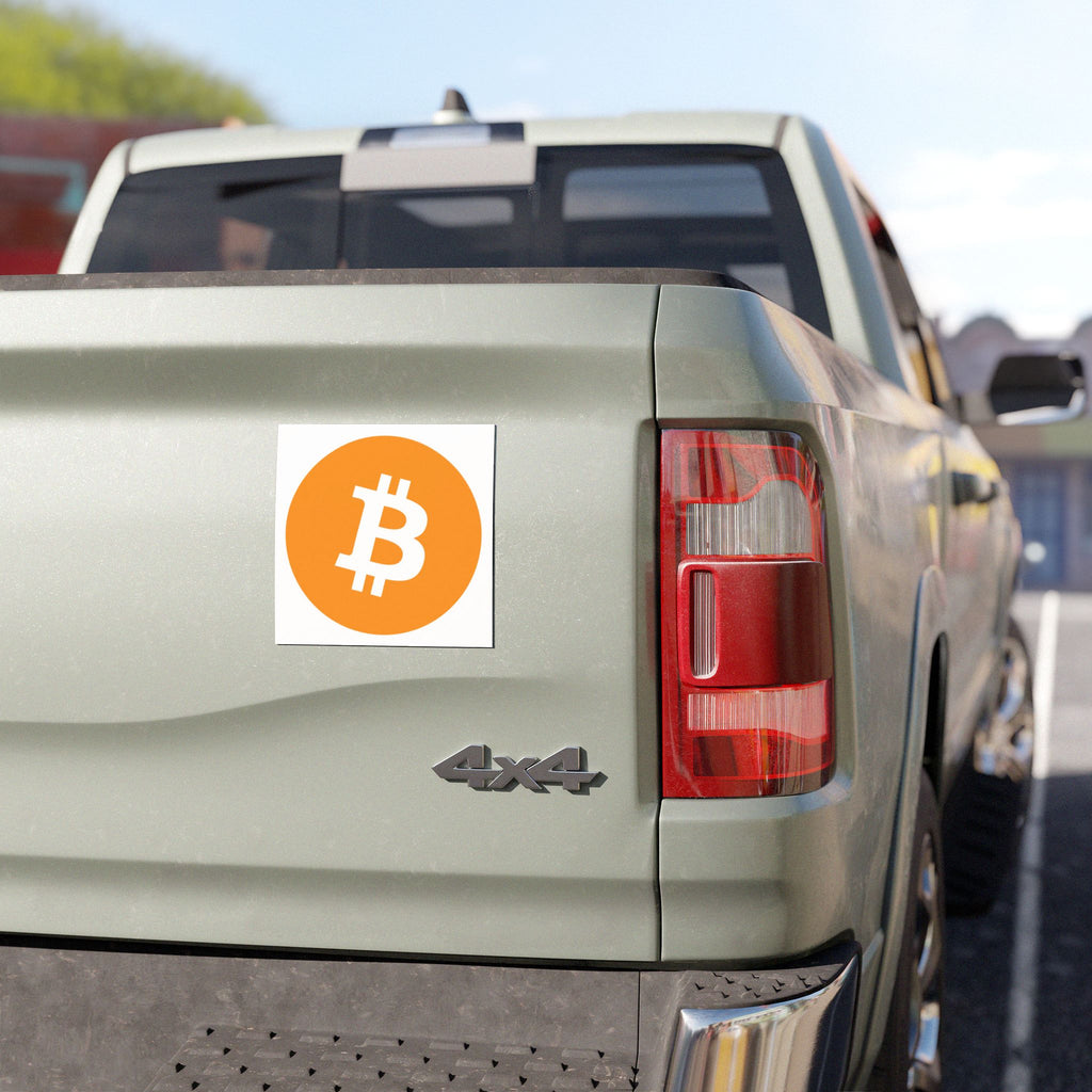 Bitcoin Logo Car Magnet — Round Orange BTC Emblem for Cars
