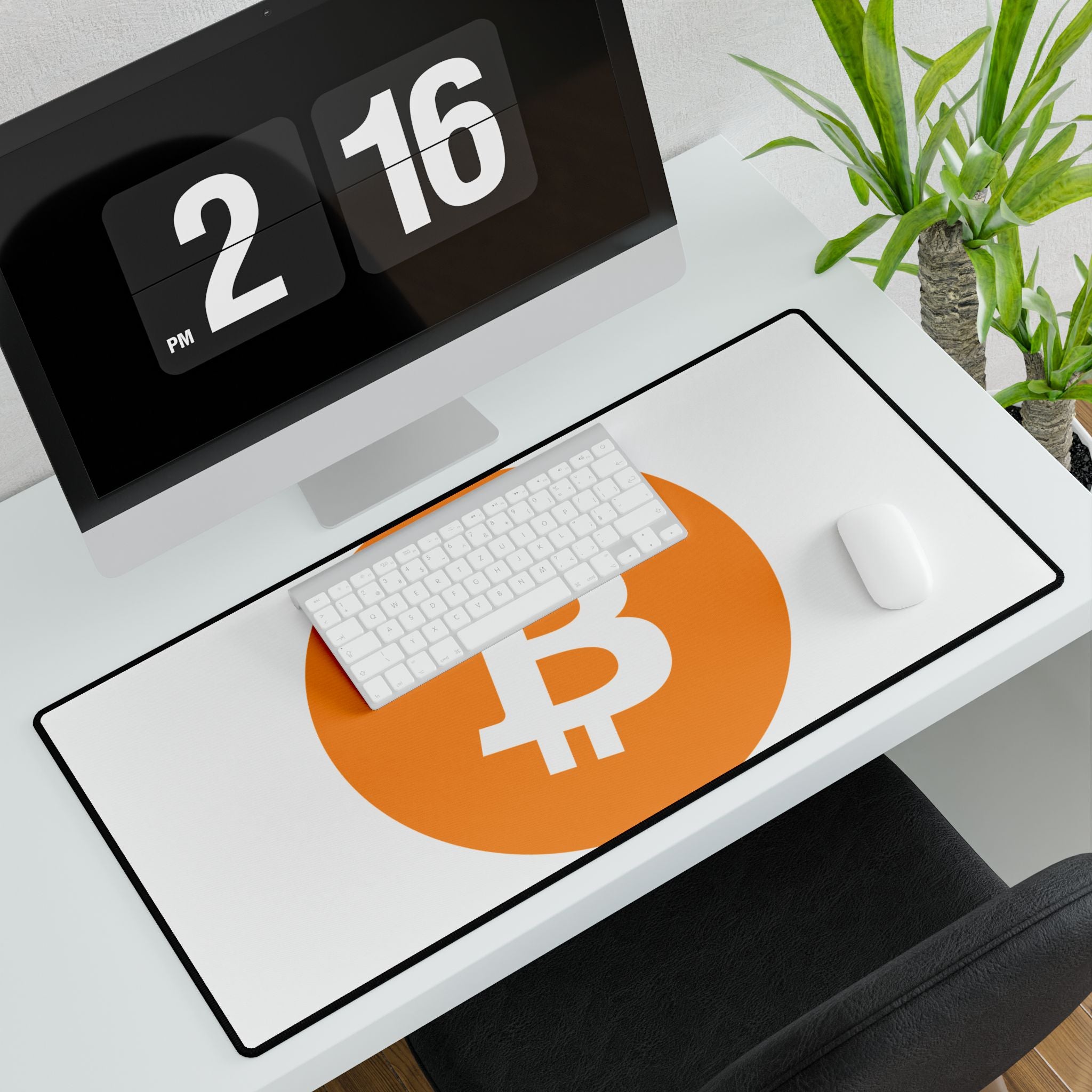 Bitcoin Logo Desk Mat — Large Cryptocurrency Mousepad