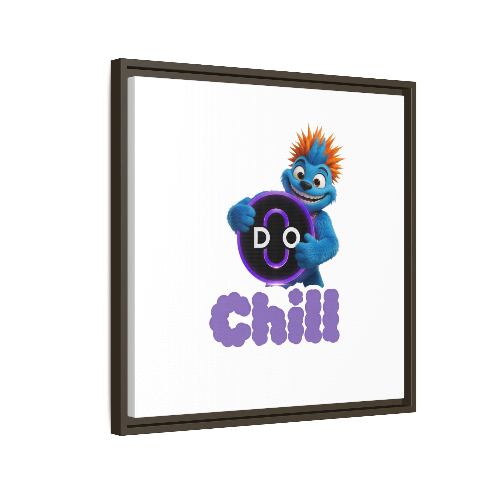 Do Chill Canvas Print — Framed Matte Wall Art (Colorful Cartoon Character)