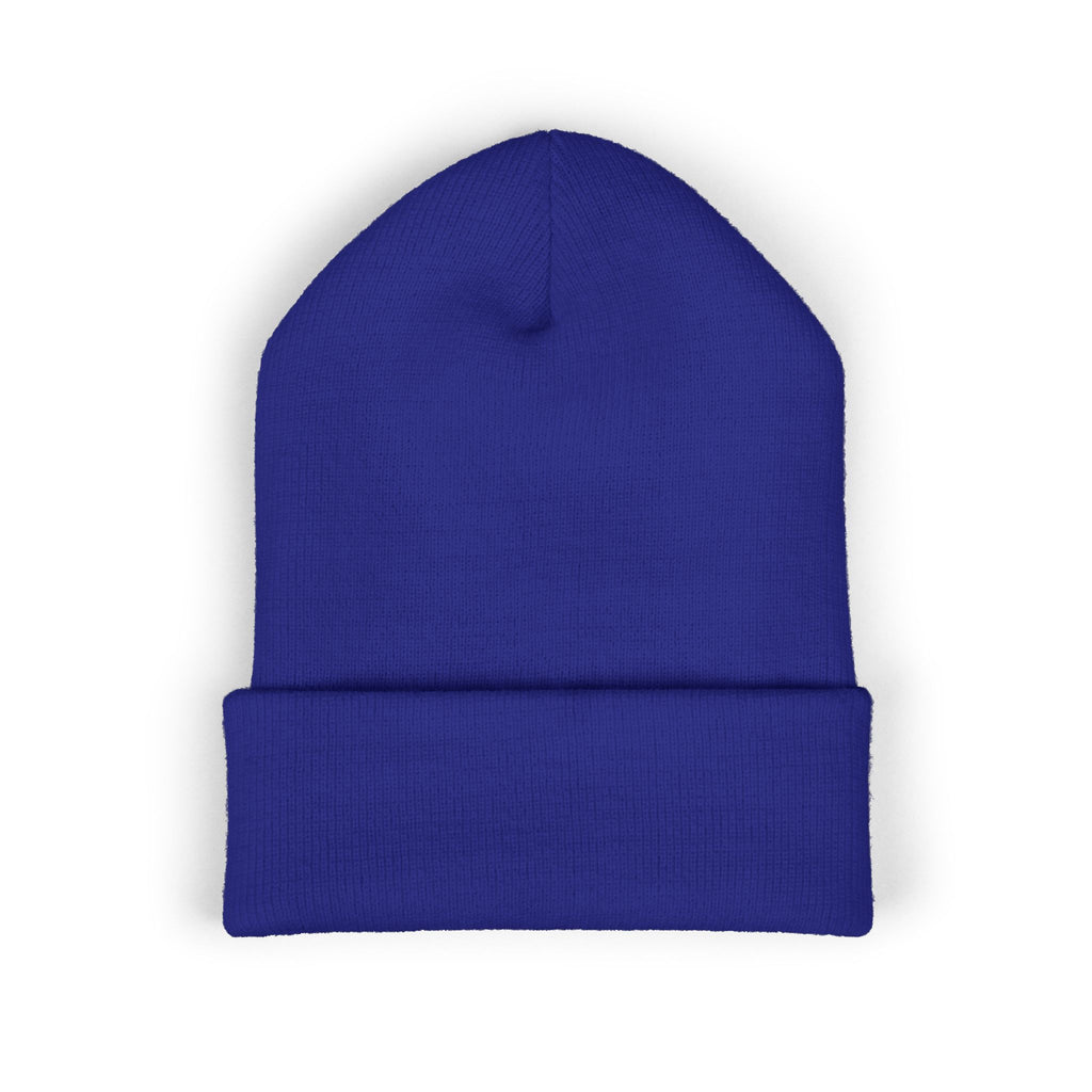 Chill Bear Embroidered Cuffed Beanie — Cozy Winter Knit Hat