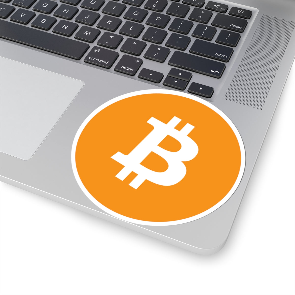 Bitcoin Logo Kiss-Cut Sticker — Orange BTC Cryptocurrency Decal