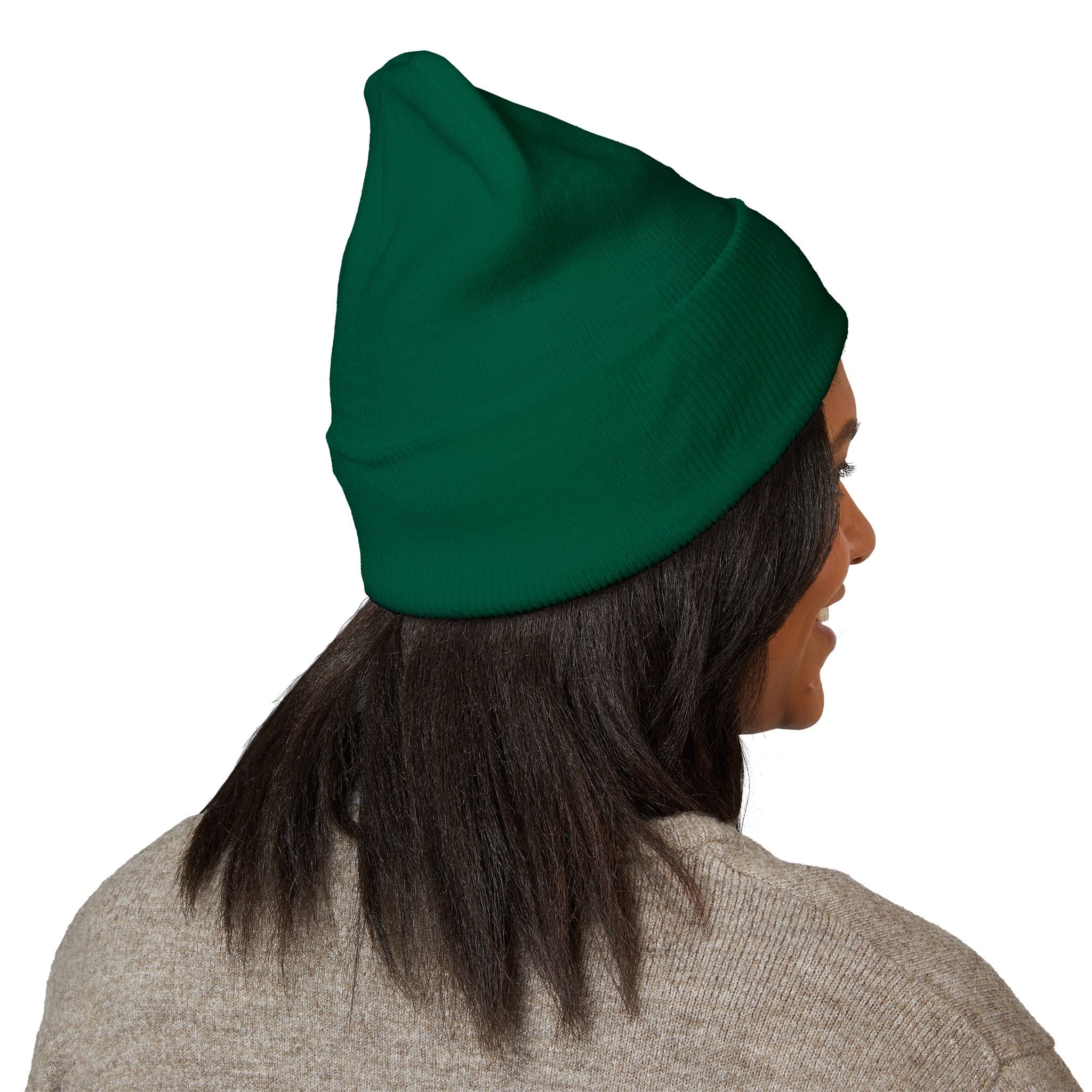Chill Bear Embroidered Cuffed Beanie — Cozy Winter Knit Hat