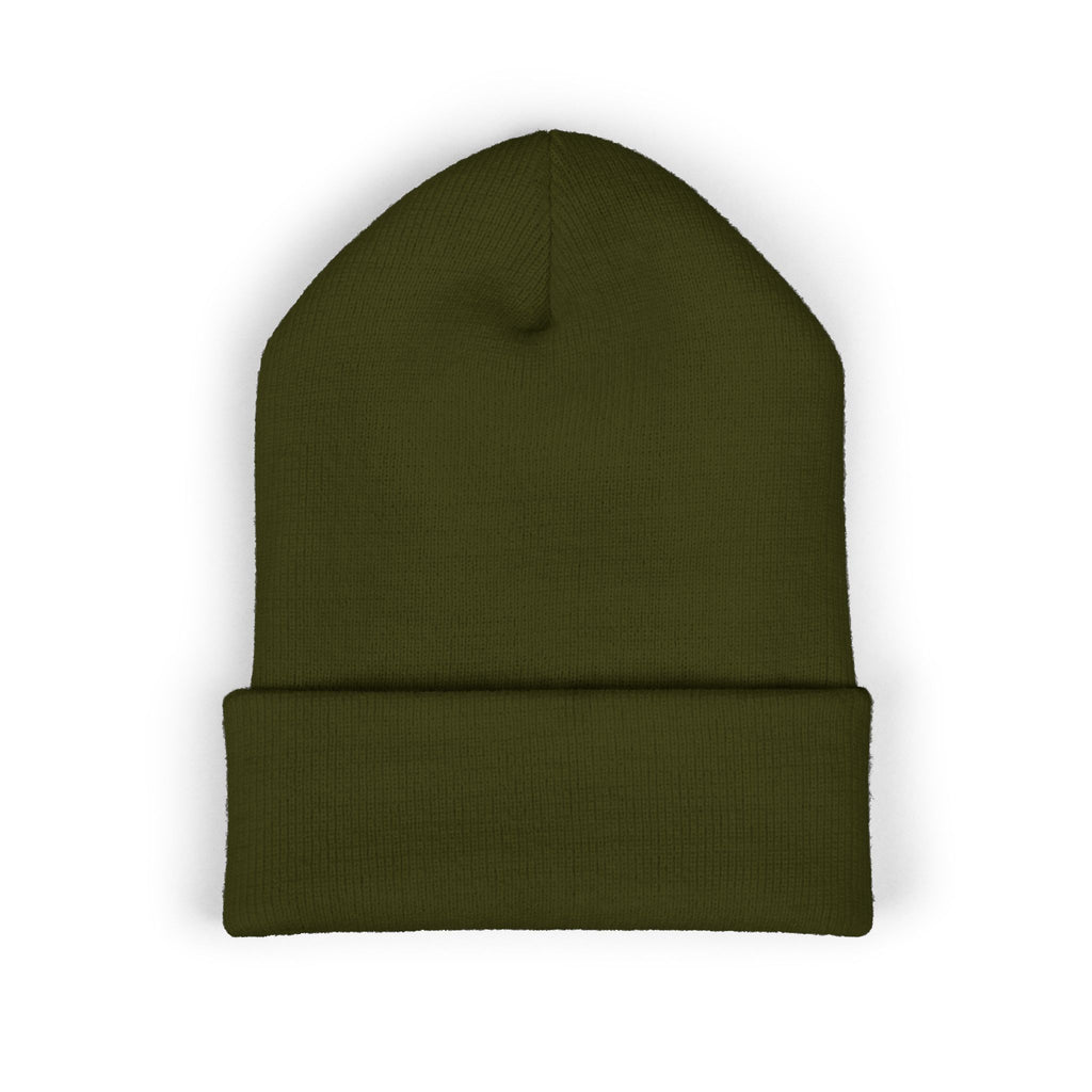 Chill Bear Embroidered Cuffed Beanie — Cozy Winter Knit Hat