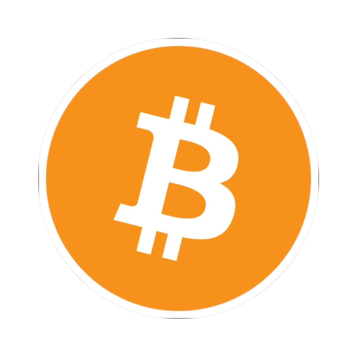Bitcoin Logo Kiss-Cut Sticker — Orange BTC Cryptocurrency Decal